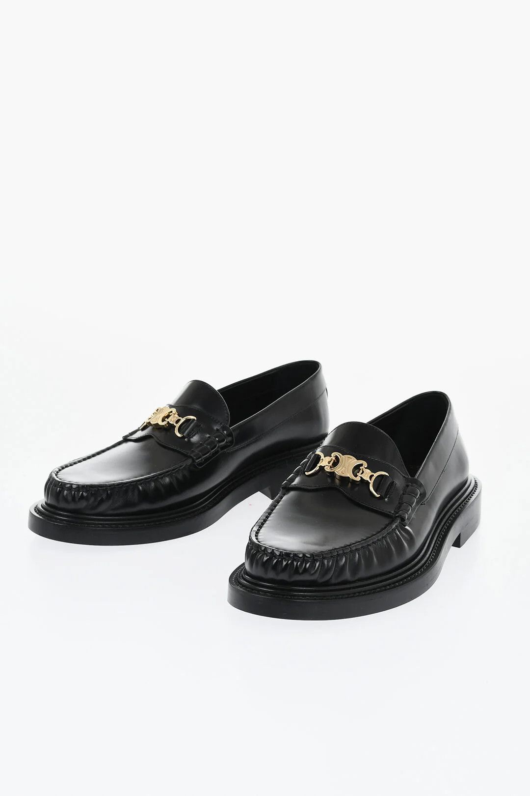 Celine o1mm0326 Brushed Leather Penny Loafers in Black Size US 11 / IT 41 - 3 Thumbnail
