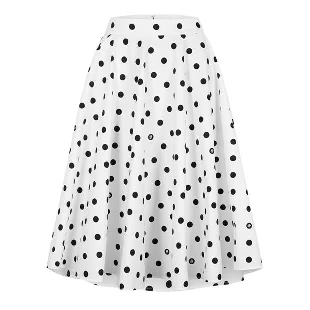 Dolce & Gabbana o1g2r1mq1024 Polka Midi Skirts in Bianco & Black Size 30" / US 8 / IT 44 - 1 Thumbnail