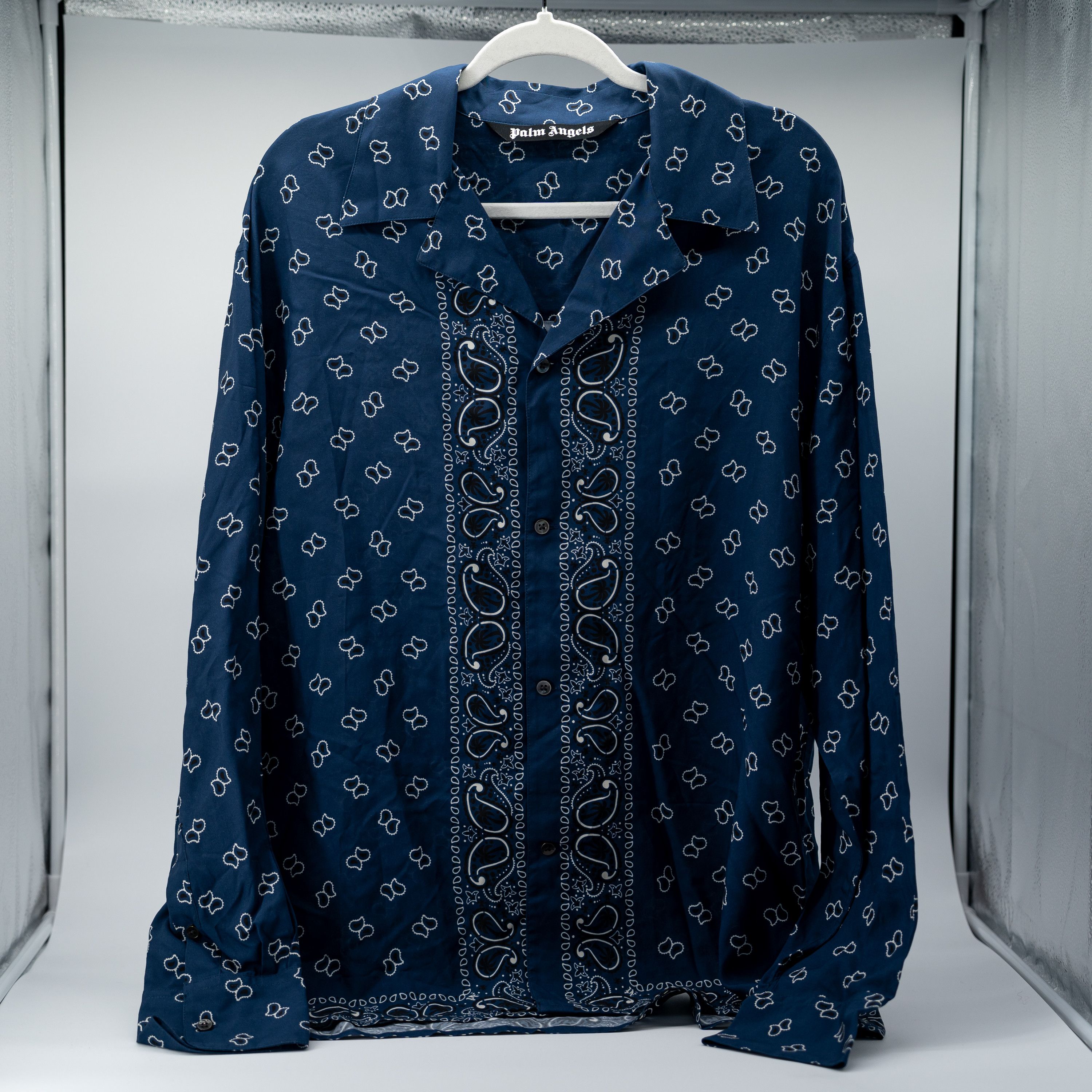 Palm Angels size L (50) Palm Angels Paisley Bowling Shirt Navy Size US L / EU 52-54 / 3 - 4 Thumbnail