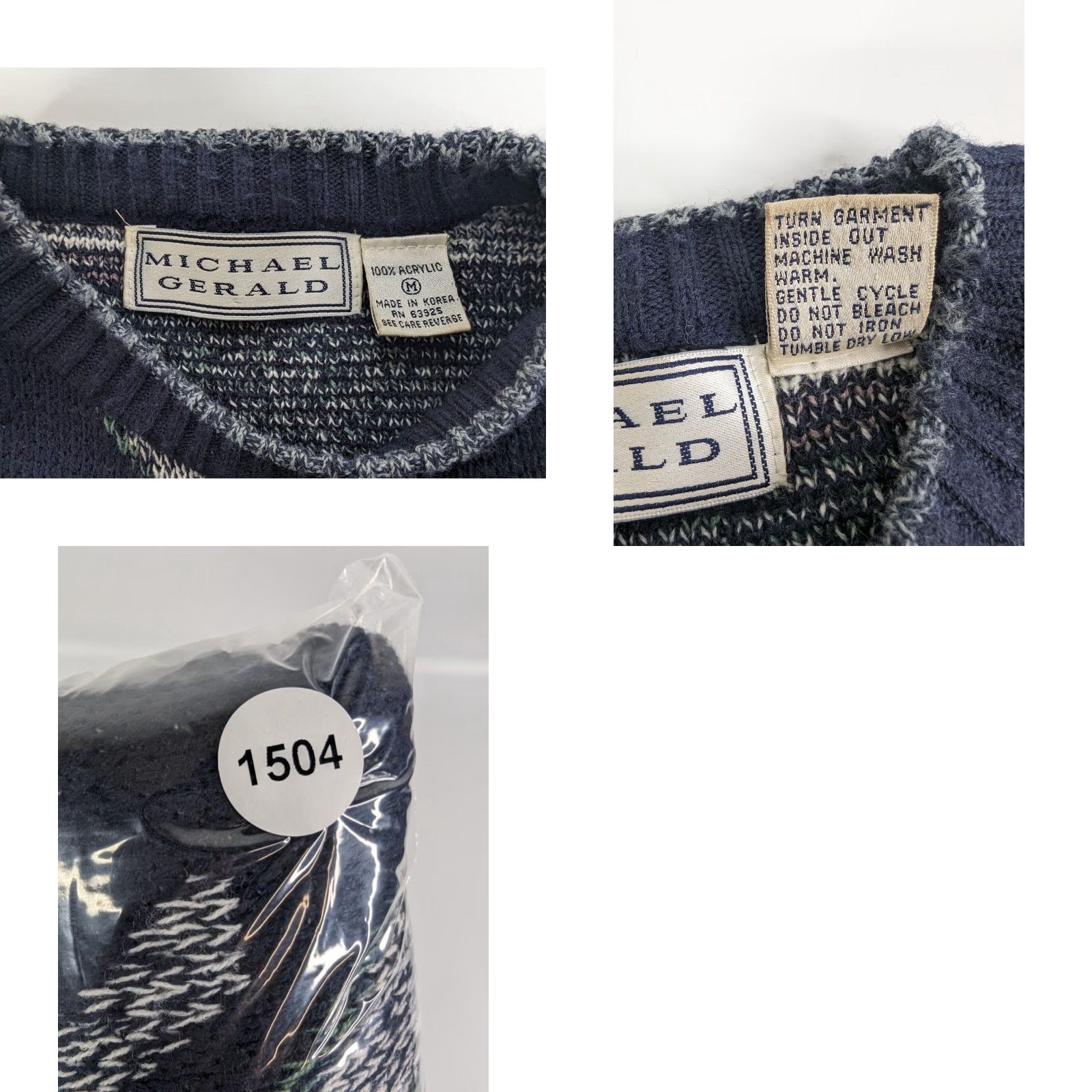 Vintage VINTAGE Michael Gerald Grandpa Sweater Geometric Crewneck Knit Men M Blue Aztec Size US M / EU 48-50 / 2 - 8 Thumbnail