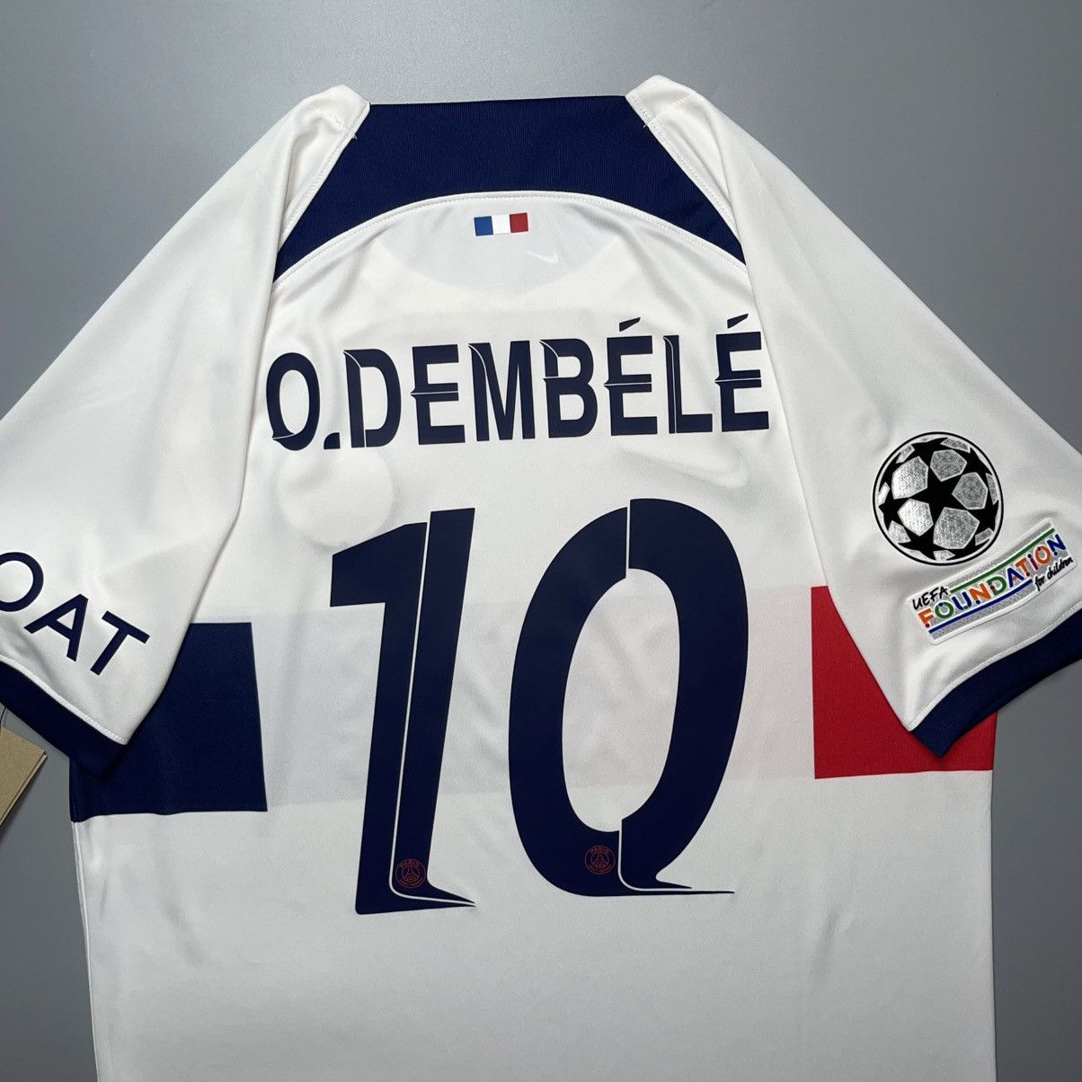 Nike PSG NIKE 2023/2024 FOOTBALL SOCCER AWAY JERSEY #10 DEMBELE Size US L / EU 52-54 / 3 - 8 Thumbnail