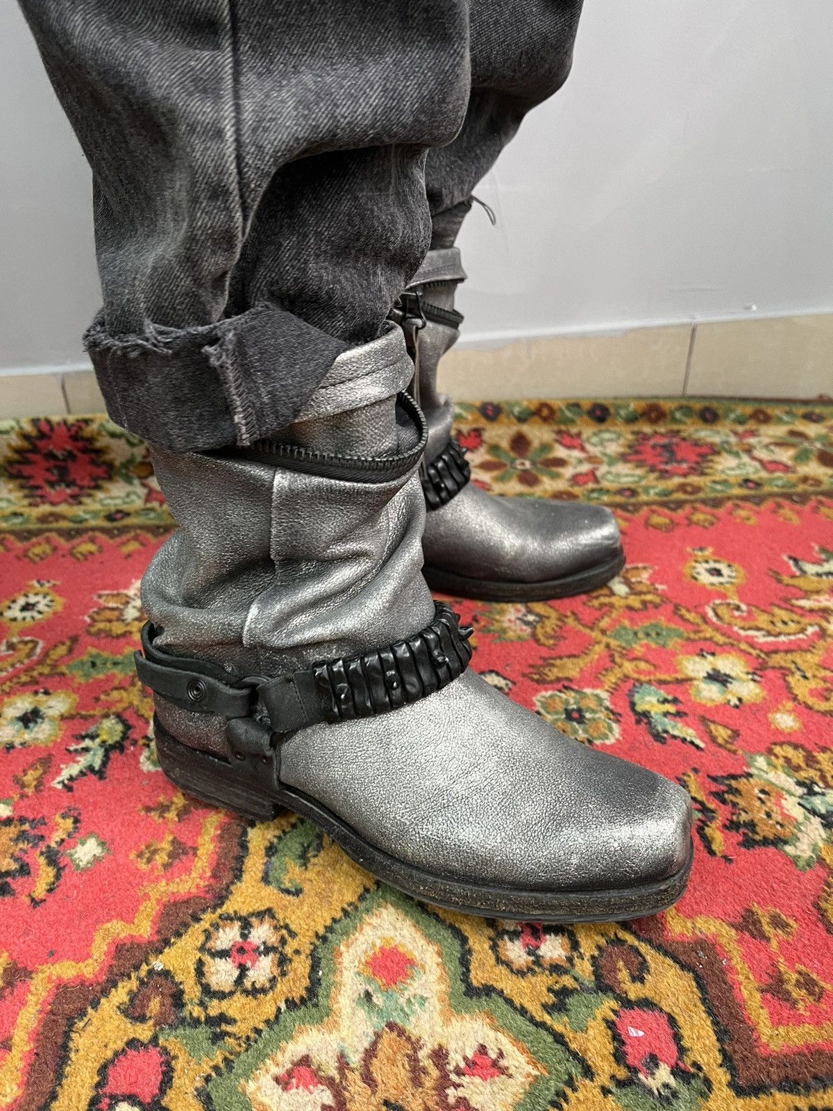 image of Avant Garde x If Six Was Nine A.s. 98 Boots Hype Leather Style Rick Owens Man Size 41 in Metallic