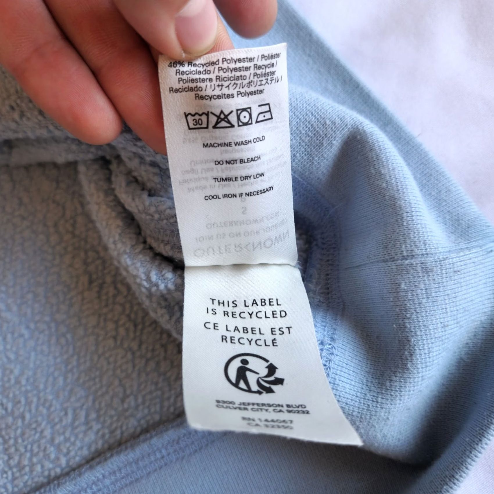 Outerknown Outerknown Sweatshirt Small Light Blue Organic Cotton Crewneck Pullover Sweater Size US S / EU 44-46 / 1 - 6 Thumbnail