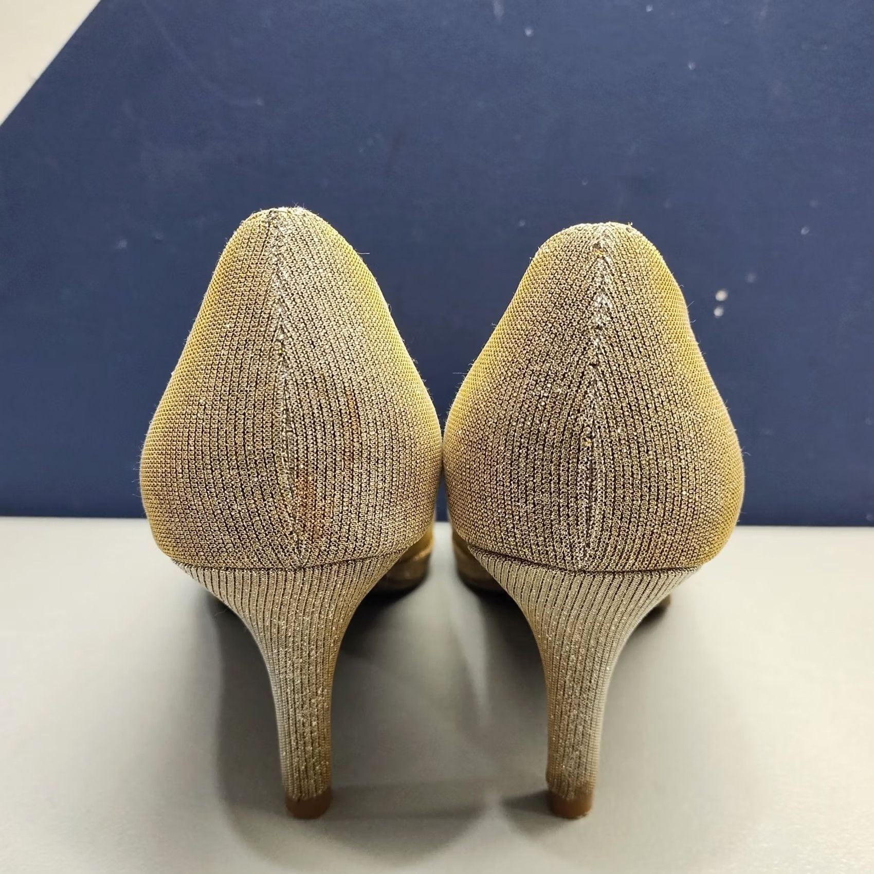 Vintage Kelly & Katie Tibalt Heels Womens Size 8 Silver Gold Metallic Glitter Peep Toe Pump Womens 8 Silver Gold Glitter Peep Toe Stiletto Heels Size US 8 / IT 38 - 5 Thumbnail