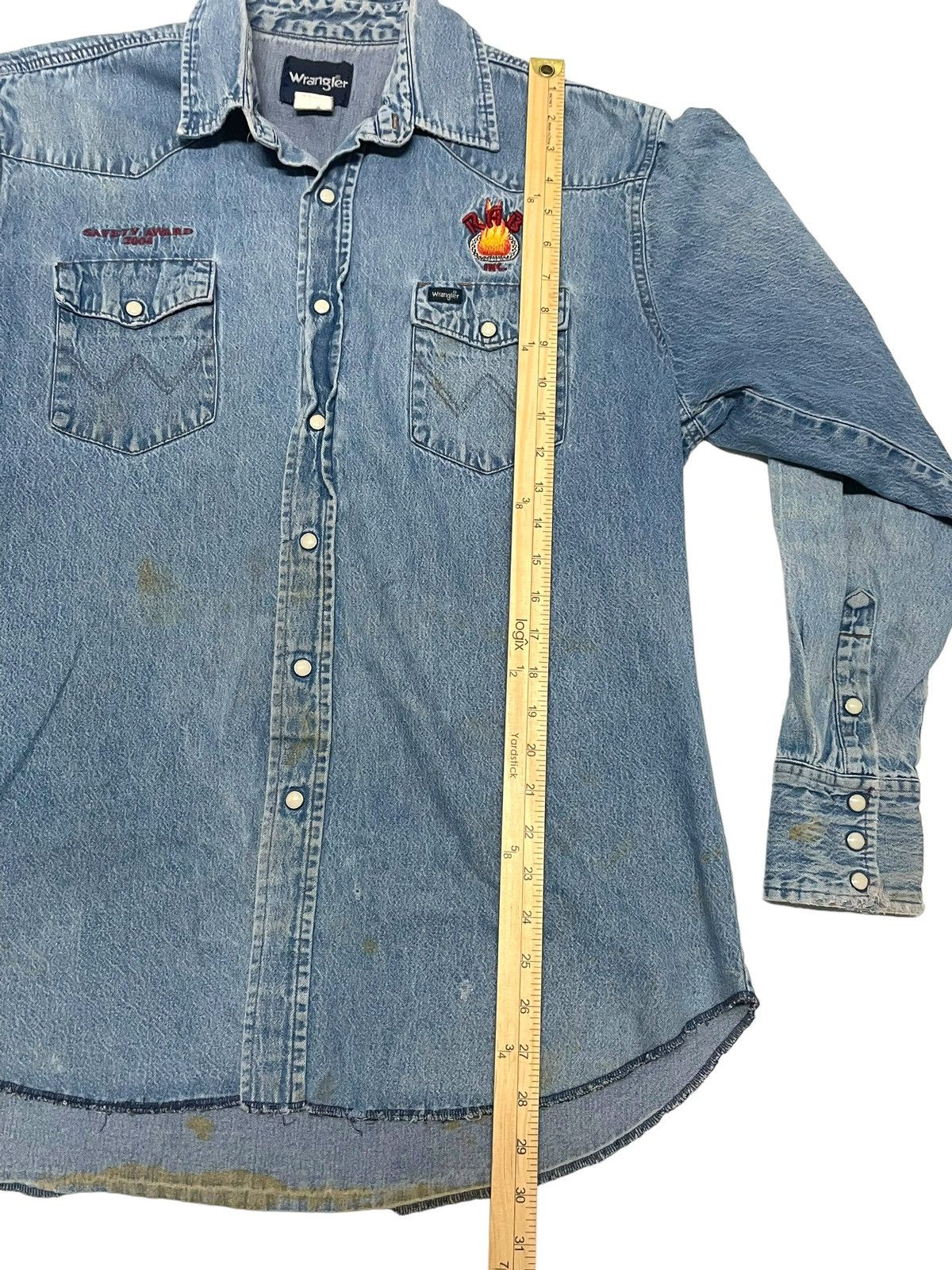 Vintage × Wrangler Vintage cowboy 90s pearl snap polo wrangler distress shirt Size US L / EU 52-54 / 3 - 7 Thumbnail