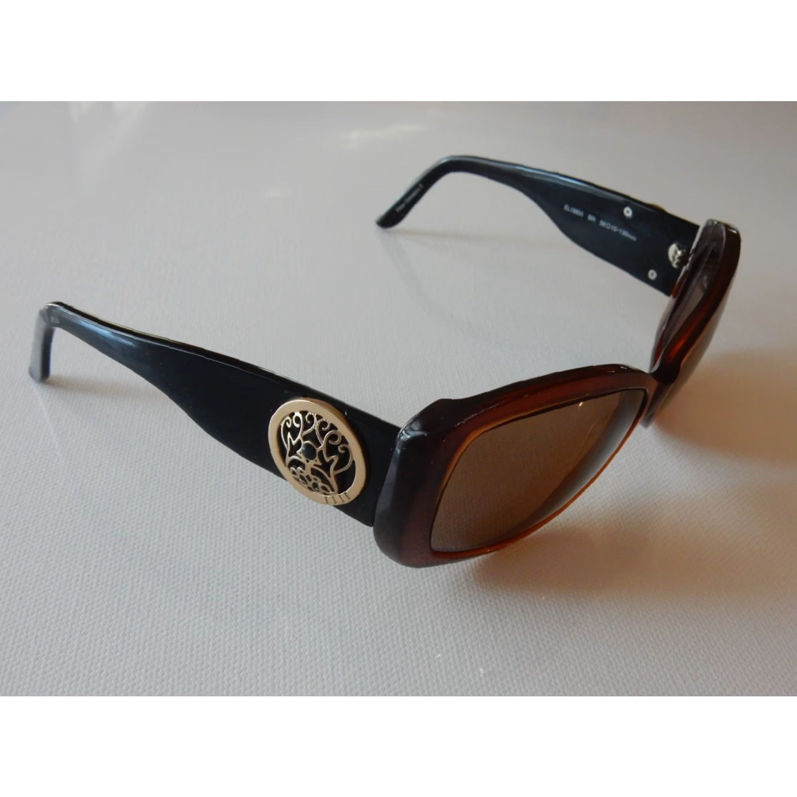 Vintage ELLE Sunglasses FRAMES ONLY 58[]15 130 EL18931 BR Women Sunglasses Brown Frames Size ONE SIZE - 2 Thumbnail