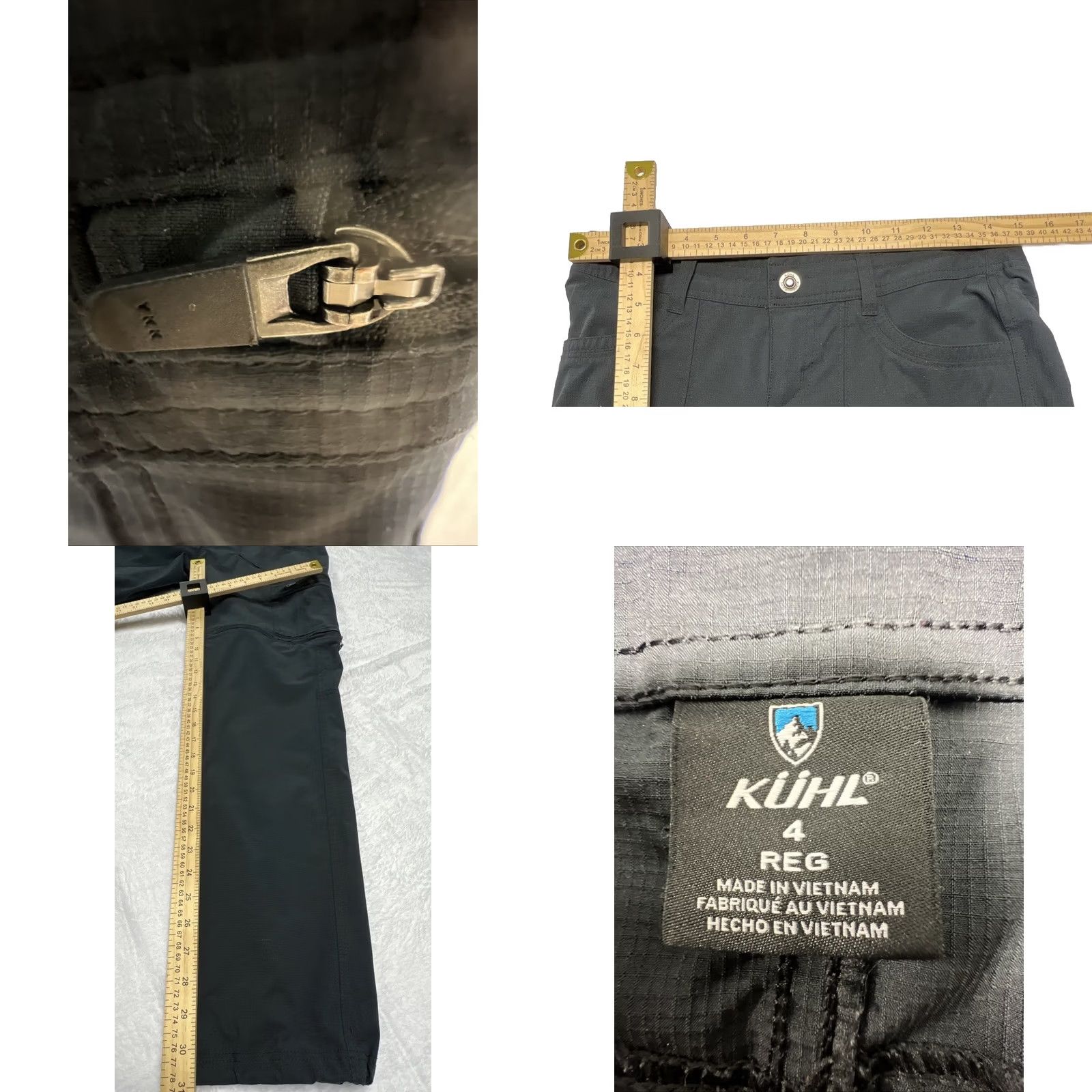 Ecco KUHL Womens 4 Reg Horizon RECCO Convertible Shorts Cargo Hiking Ripstop Black Size 27" / US 4 / IT 40 - 8 Thumbnail