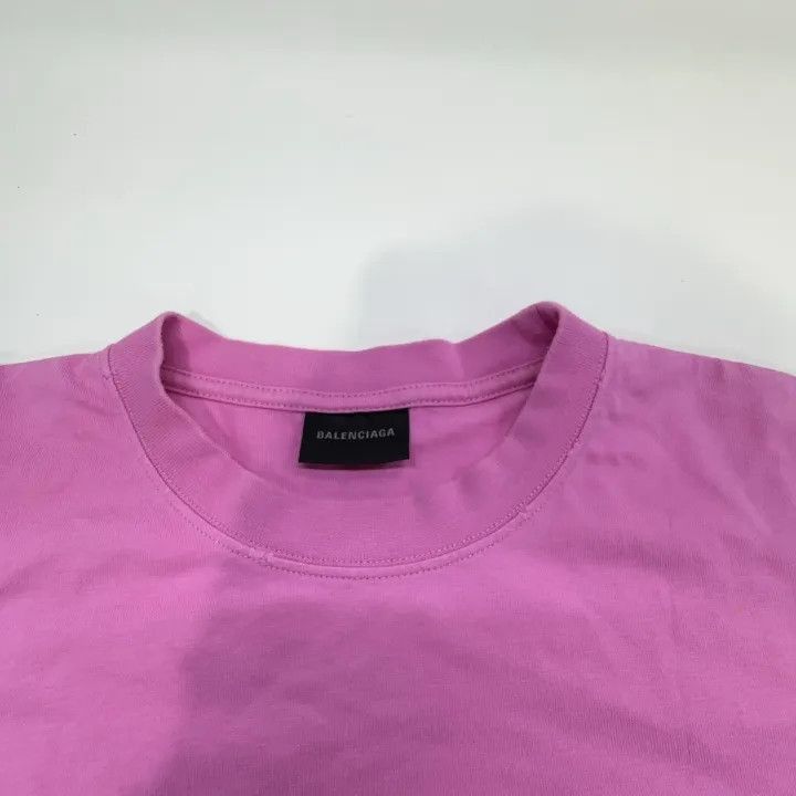 Balenciaga Balenciaga Pink Hand Drawn Logo T-Shirt 0079-2507 Size M / US 6-8 / IT 42-44 - 5 Thumbnail