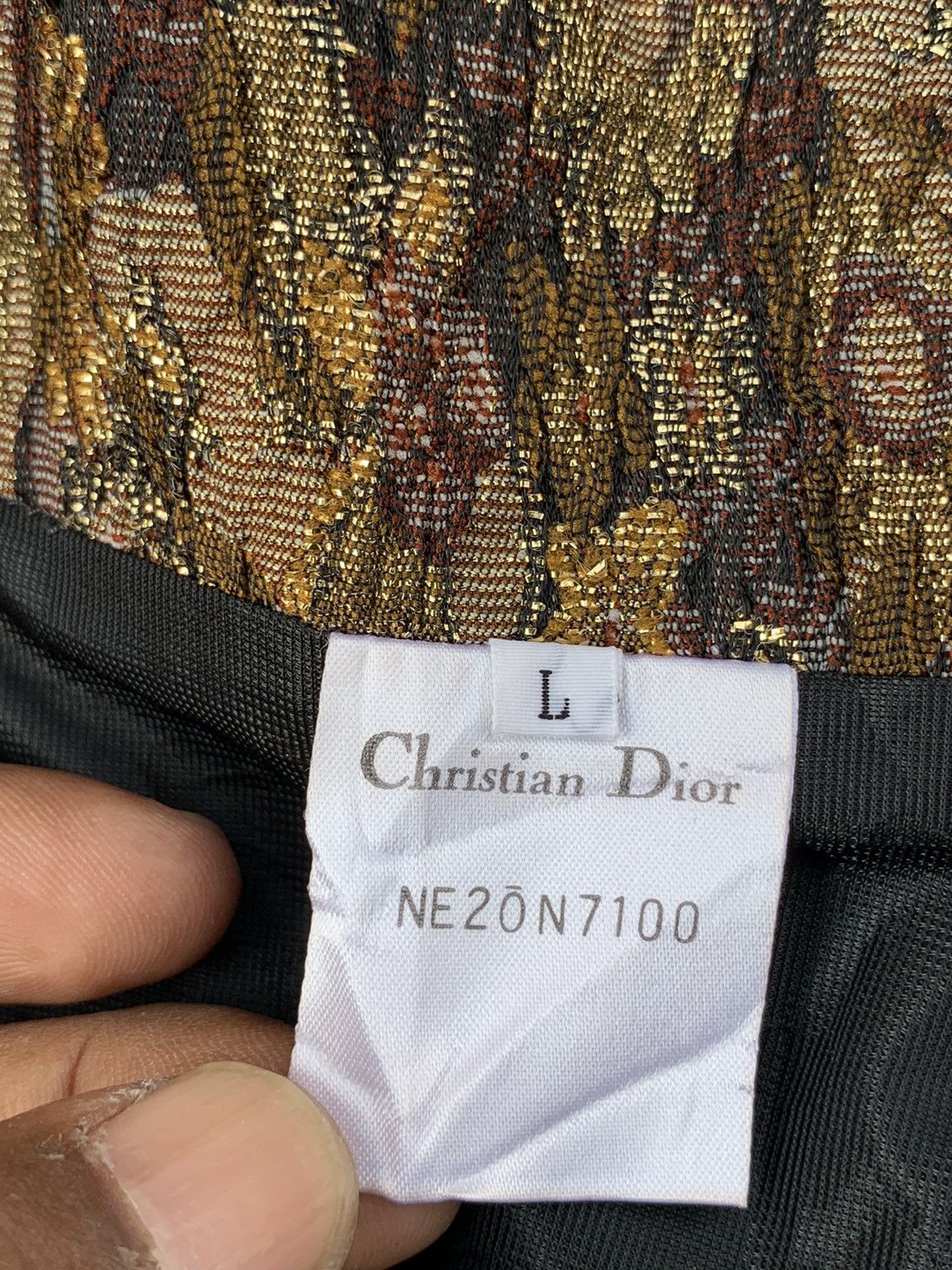 Christian Dior Monsieur × Dior × Vintage Vintage Christian Dior Slit Thread Gold Flower Mini Skirt Size 26" / US 2 / IT 38 - 23 Thumbnail