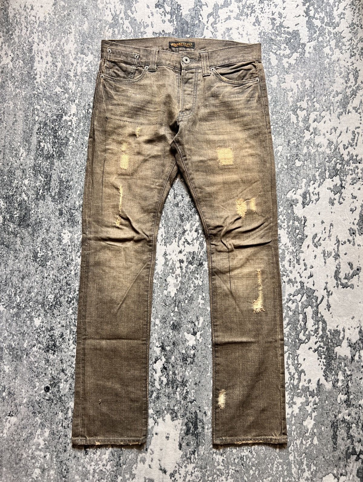 Boycott Boycott Destroyed Tappered Denim Jeans Size US 34 / EU 50 - 1 Thumbnail