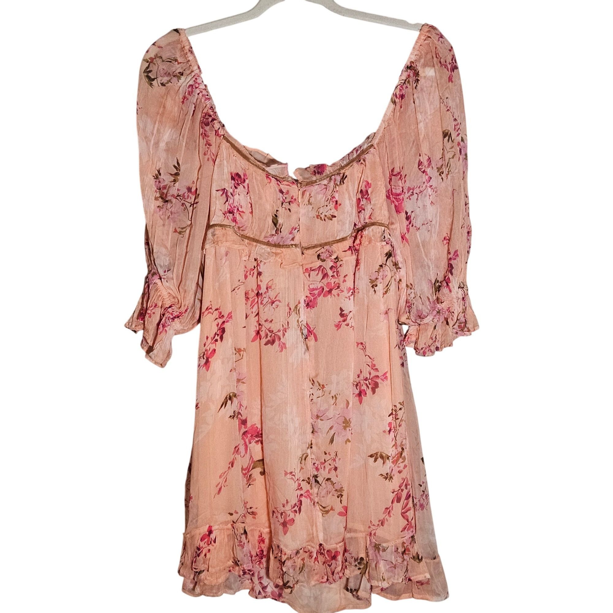 Free People NWT FP Sexy Marney Women's Pink Floral Mini Dress M Boho Ch Size M / US 6-8 / IT 42-44 - 16 Thumbnail