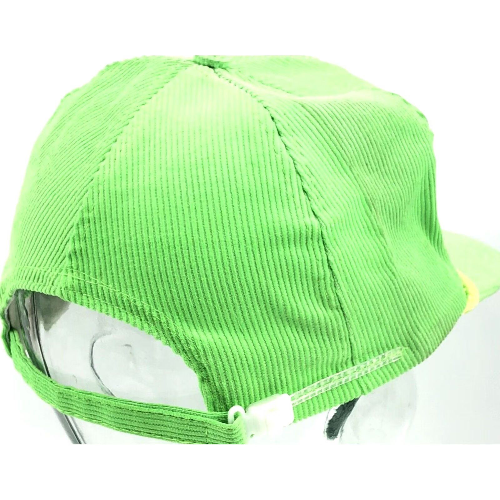 Roper VINTAGE Corduroy Trucker Hat Cap Green Strap Back Rope American US Flag Cord 90s Hat Mens Adjustable Cotton Size ONE SIZE - 4 Thumbnail