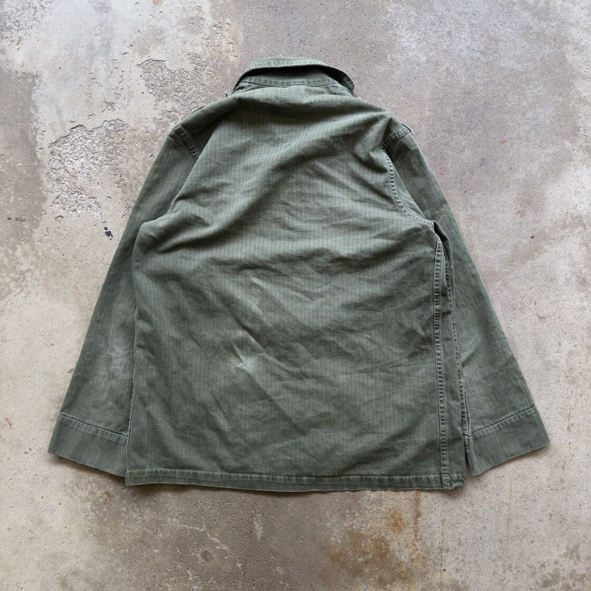 Vintage 60s Faded Thrashed HBT Herringbone Twill Field Fatigue Shirt Size US M / EU 48-50 / 2 - 10 Thumbnail