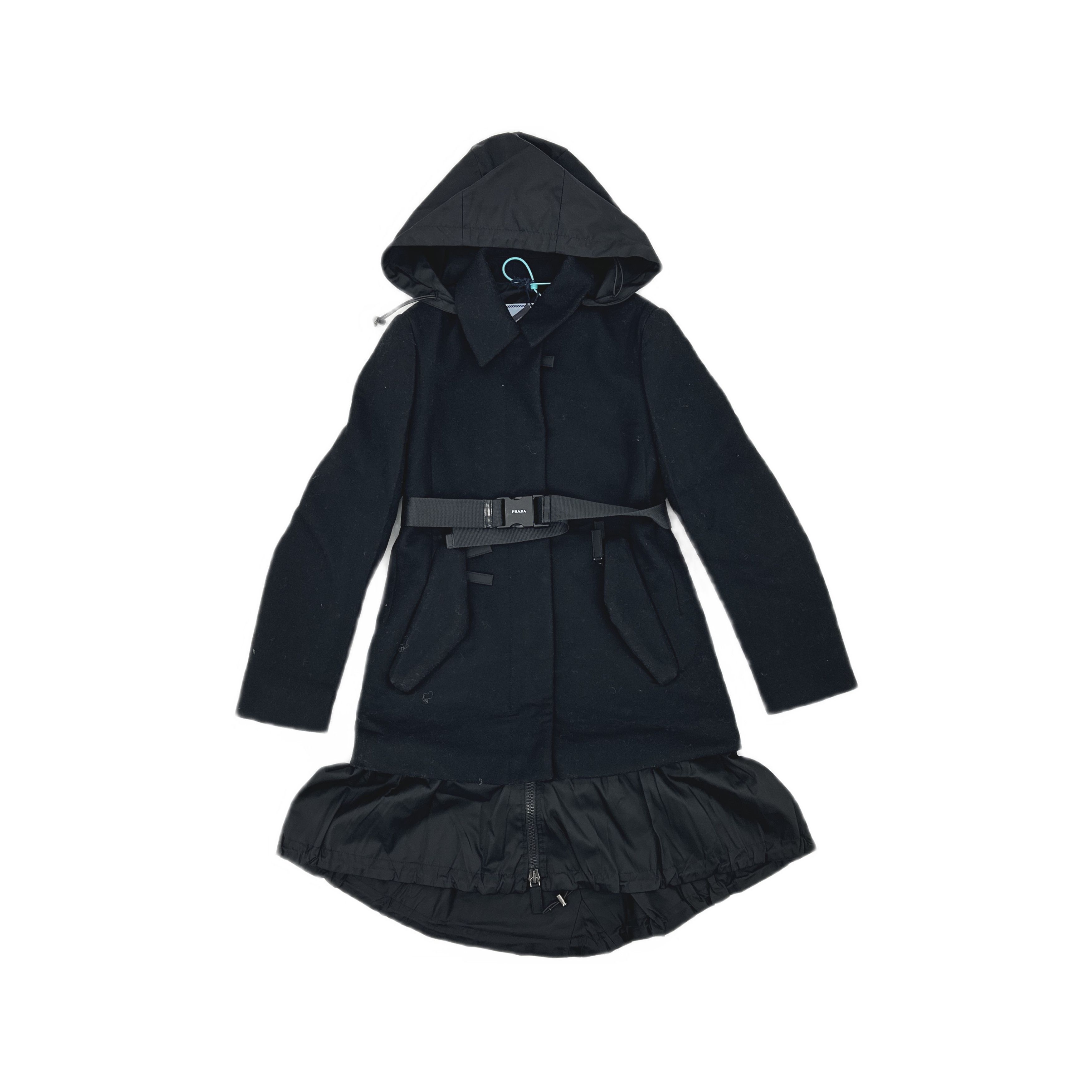 Prada Prada Hooded Belted Wool Blend Coat Size 38 Size XS / US 0-2 / IT 36-38 - 1 Thumbnail