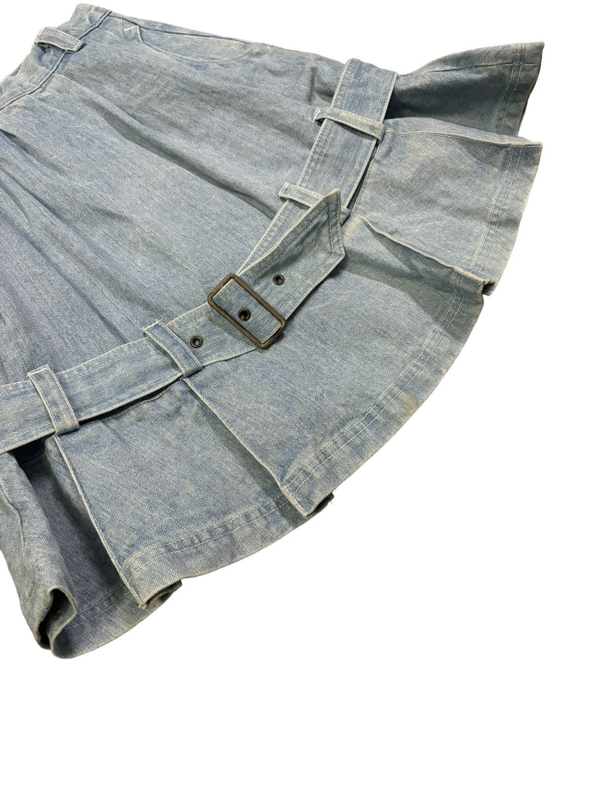 Hysteric Glamour Vintage Japanese Brand Wash Flare Pleated Denim Mini Skirt Size 24" / US 00 / IT 34 - 6 Thumbnail