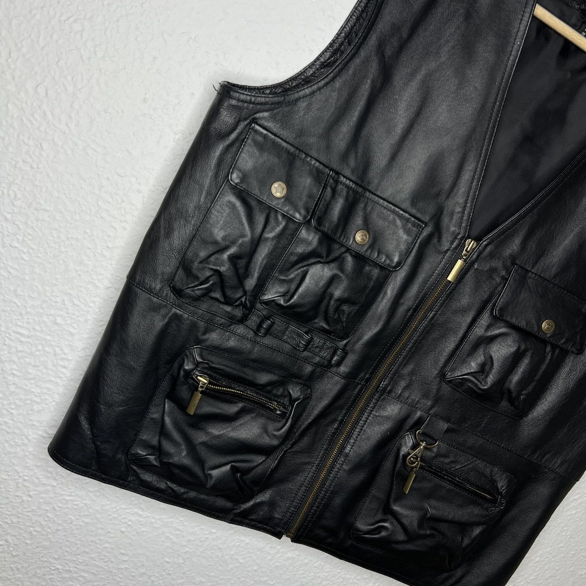 Vintage Vintage Tactical Vest Gilet Leather Jacket Black Y2K 90s Size US L / EU 52-54 / 3 - 2 Thumbnail