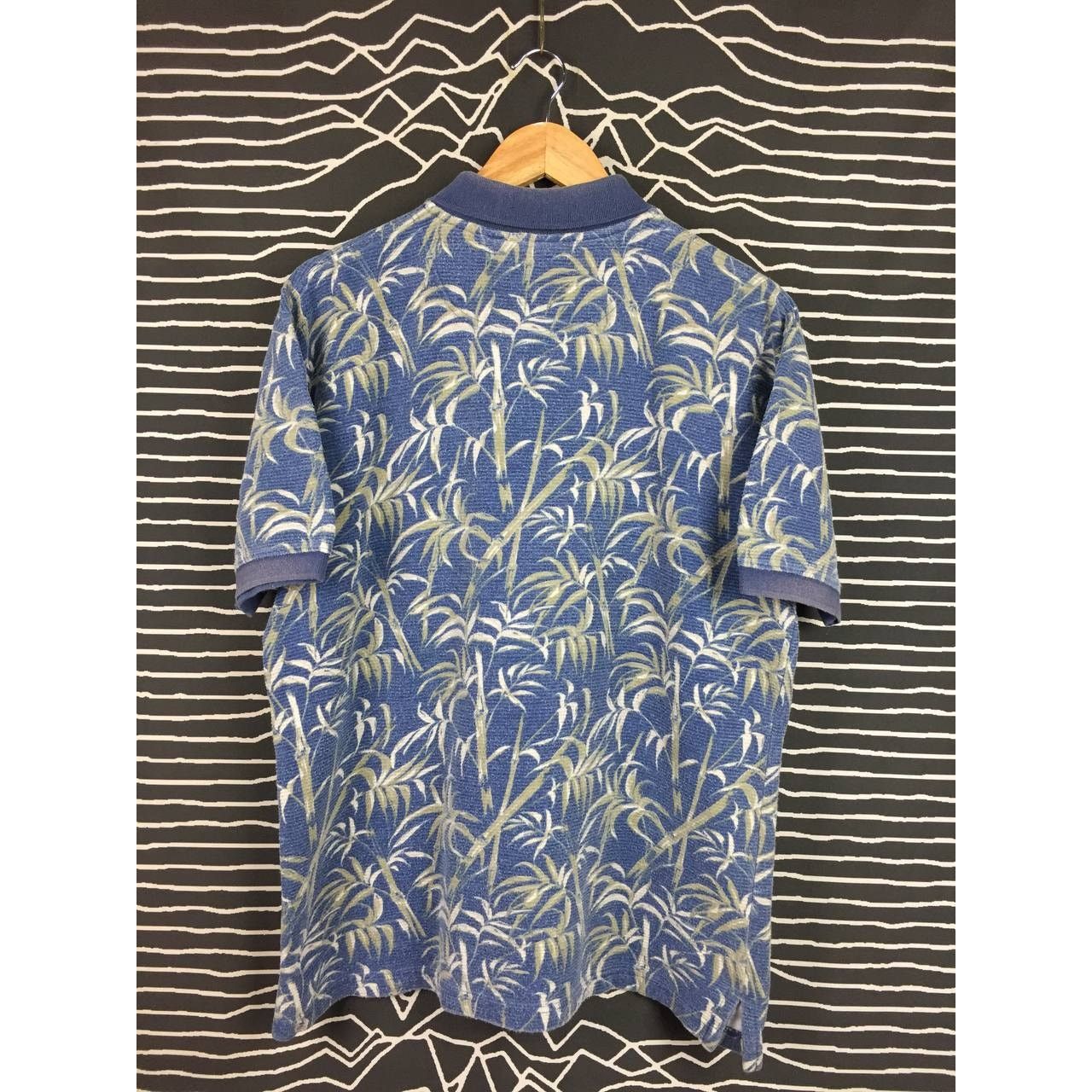 Ocean Pacific × Vintage Vtg 90s OP Ocean Pacific Bamboo Leaves AOP Polo Tee Size US M / EU 48-50 / 2 - 8 Thumbnail