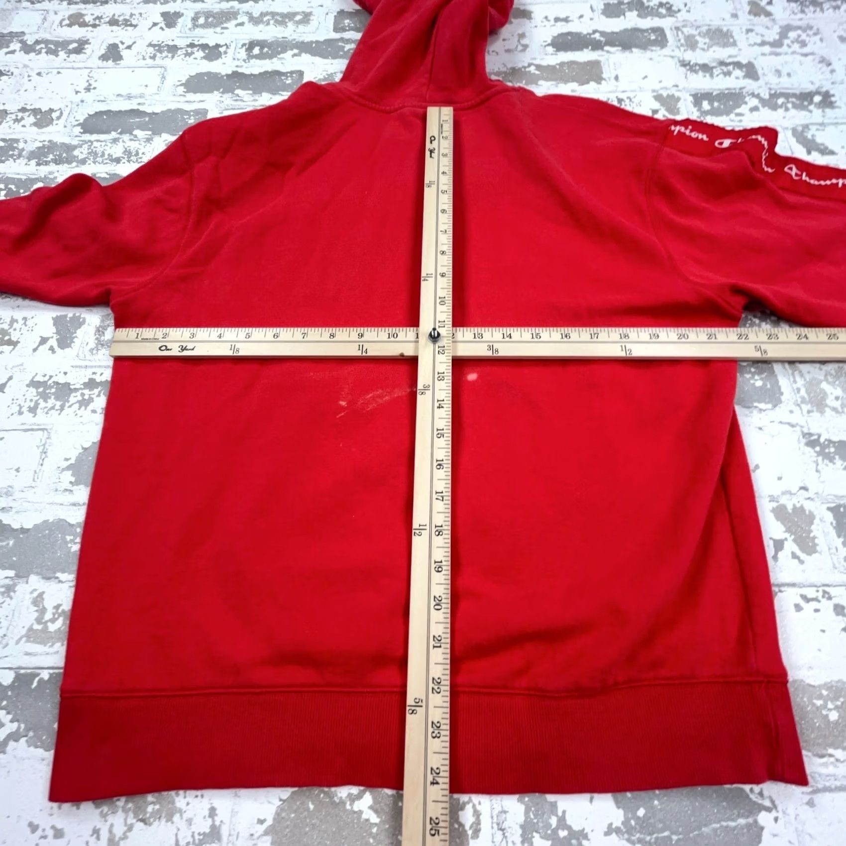 Champion Champion Hoodie Men Medium Red White Sweatshirt Sweater Spell Out Classic Retro Size US M / EU 48-50 / 2 - 7 Thumbnail