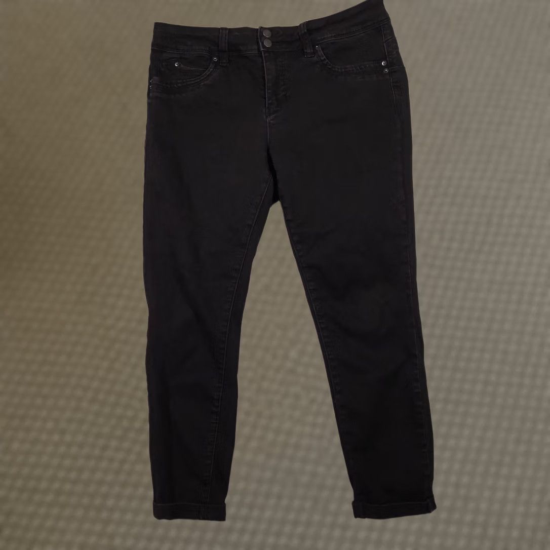 Vintage Royalty For Me WannaBettaButt Jeans Womens 12 Black Mid Rise Skinny Stretch Denim 5-Pocket Fall Womens Black Skinny Jeans Size 34" / US 12 / IT 48 - 1 Thumbnail