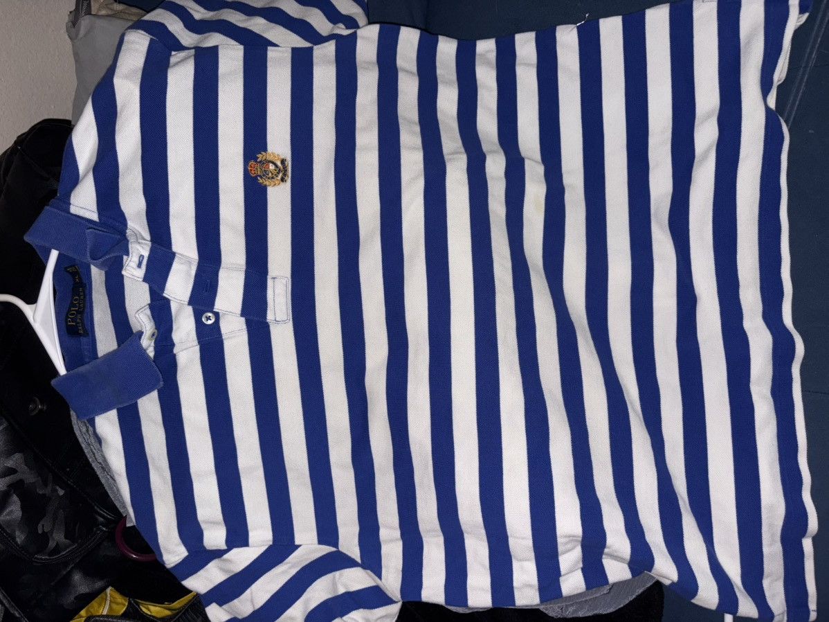 Polo Ralph Lauren Polo Ralph Lauren (VINTAGE) blue/white stripes Size US XL / EU 56 / 4 - 1 Thumbnail