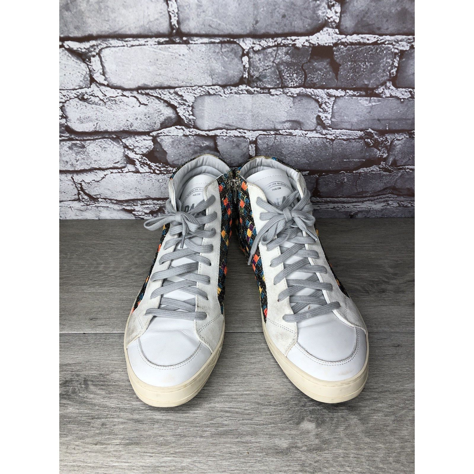 P448 P448 Skate Malhia Sneakers White Leather Lace Up High Top Sh Size US 10.5 / IT 40.5 - 15 Thumbnail