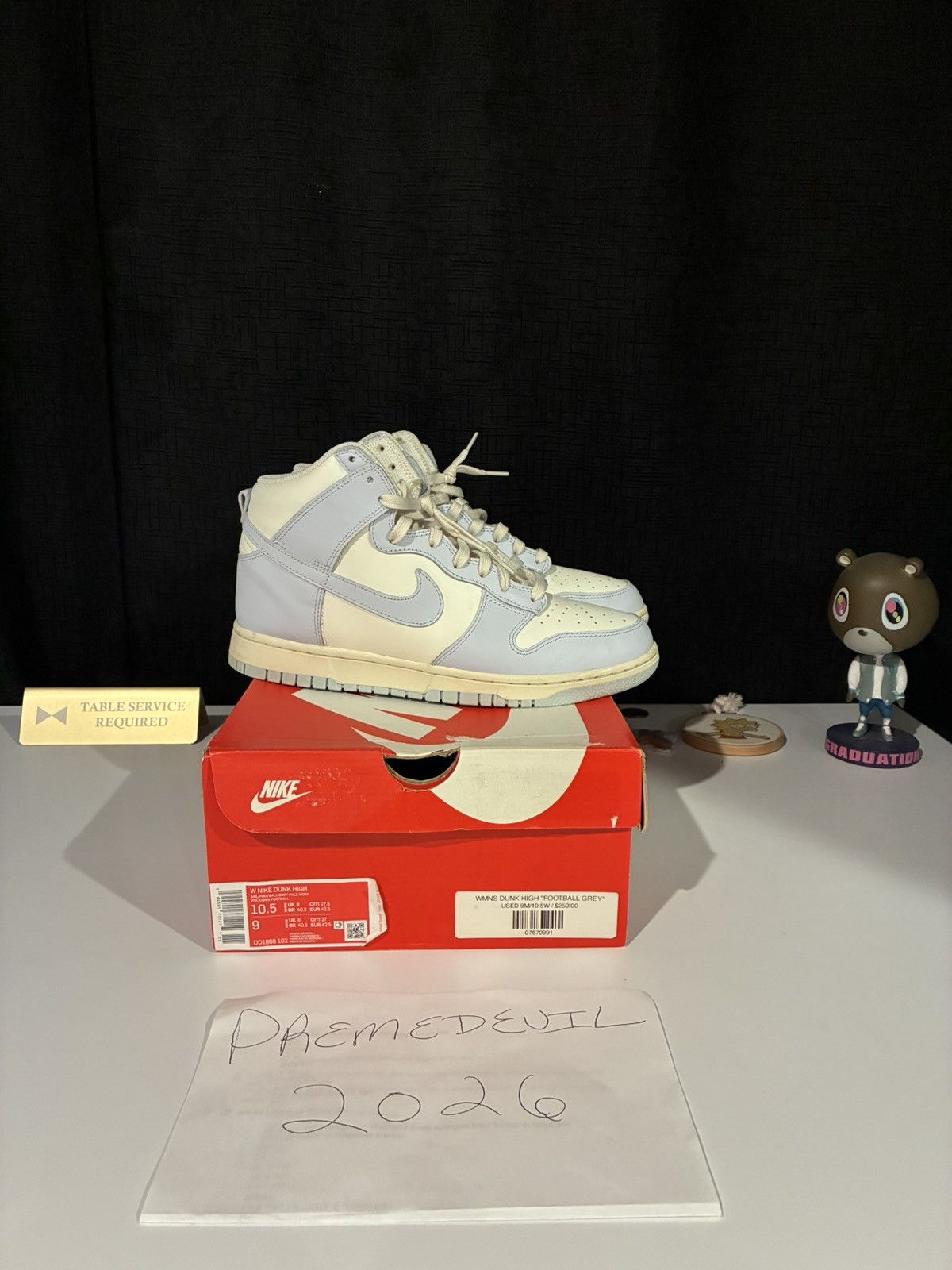 Nike Nike Dunk Hi Sail Football Grey Men’s Size 9 Size US 9 / EU 42 - 3 Thumbnail