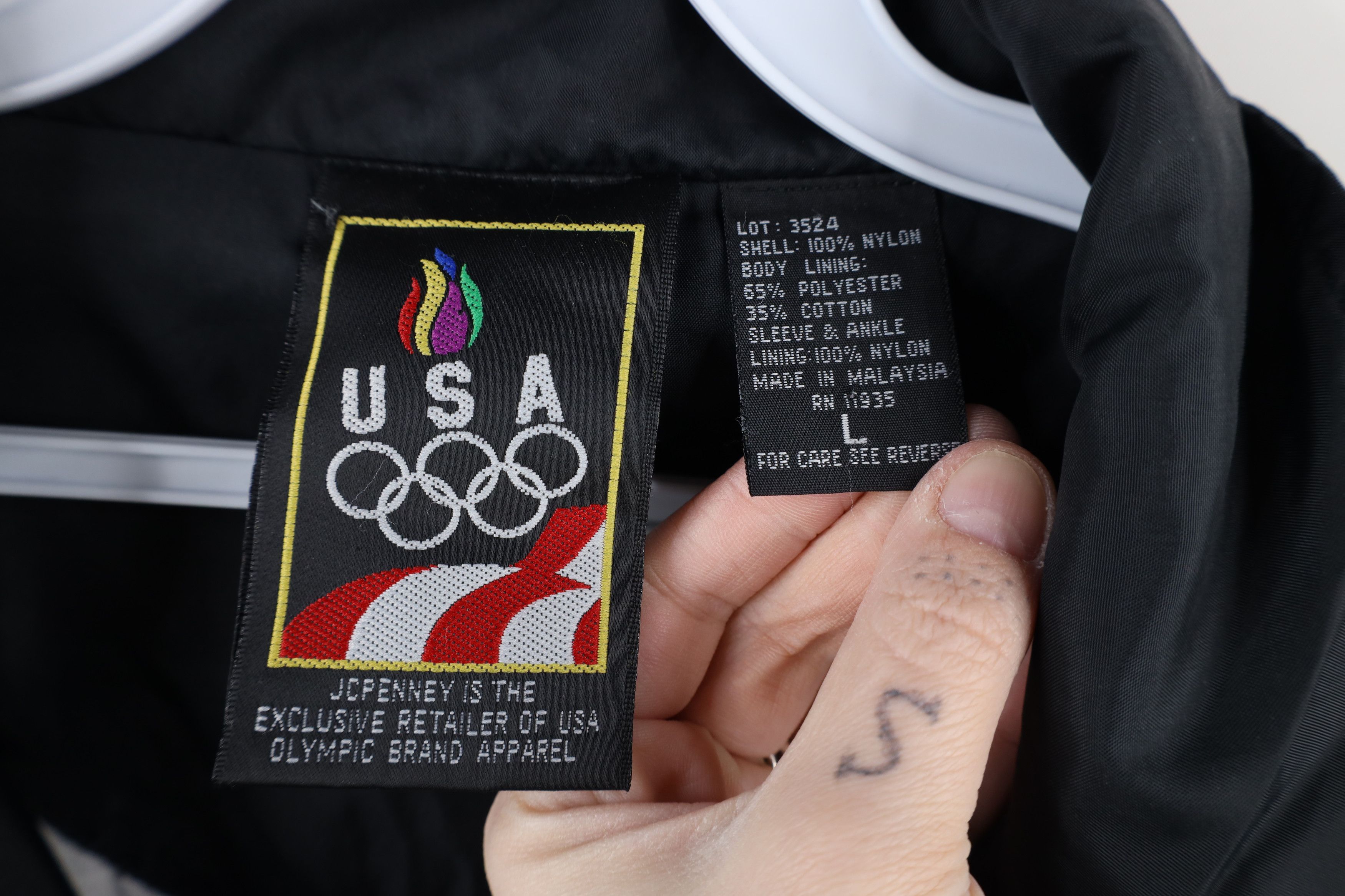 Vintage Vintage 90s USA Olympics Block Lined Windbreaker Jacket Size US L / EU 52-54 / 3 - 9 Thumbnail