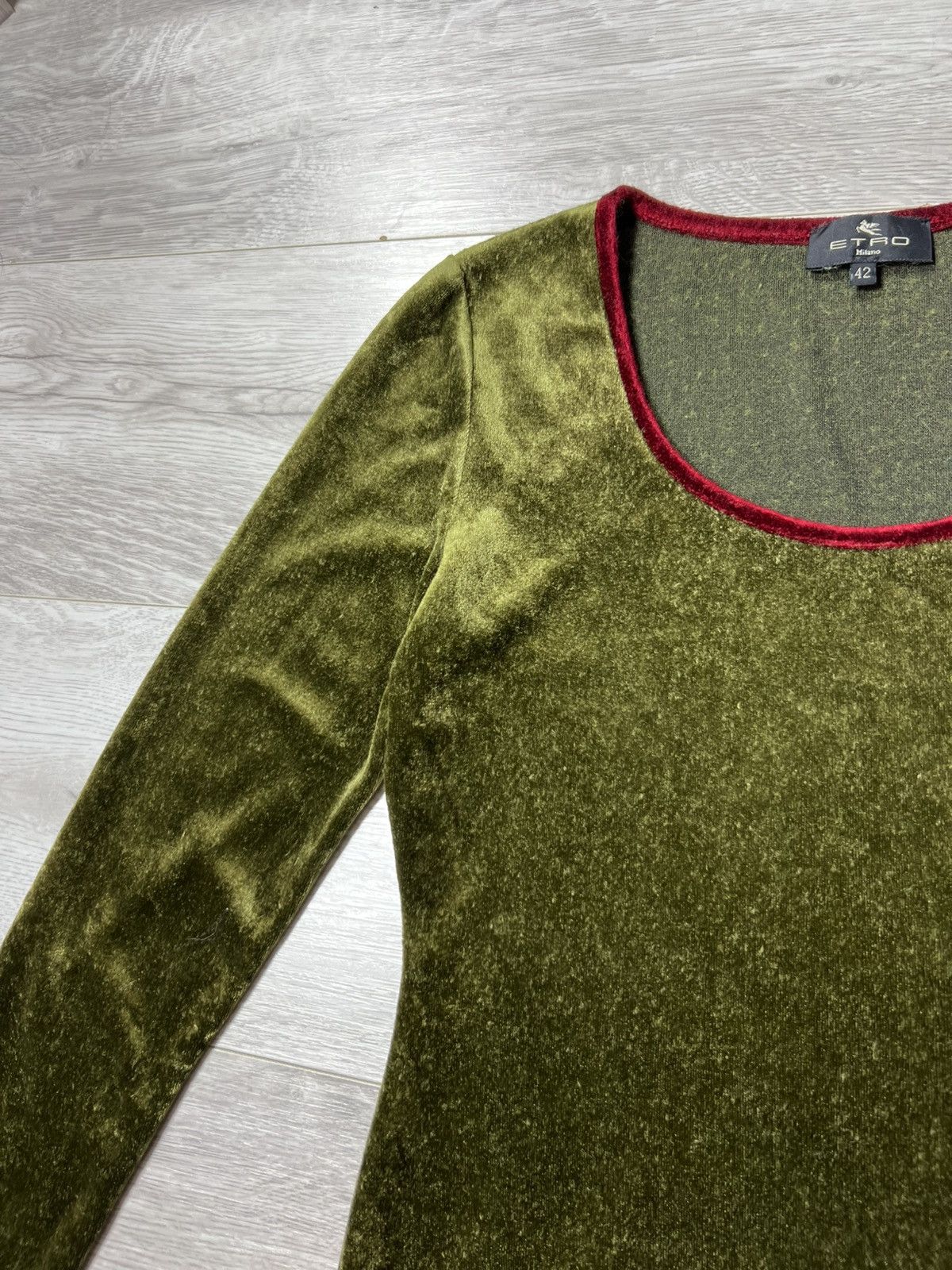 Etro Rare Etro Milano Velour Top Blouse Long Sleeve Size 42 Size M / US 6-8 / IT 42-44 - 7 Thumbnail