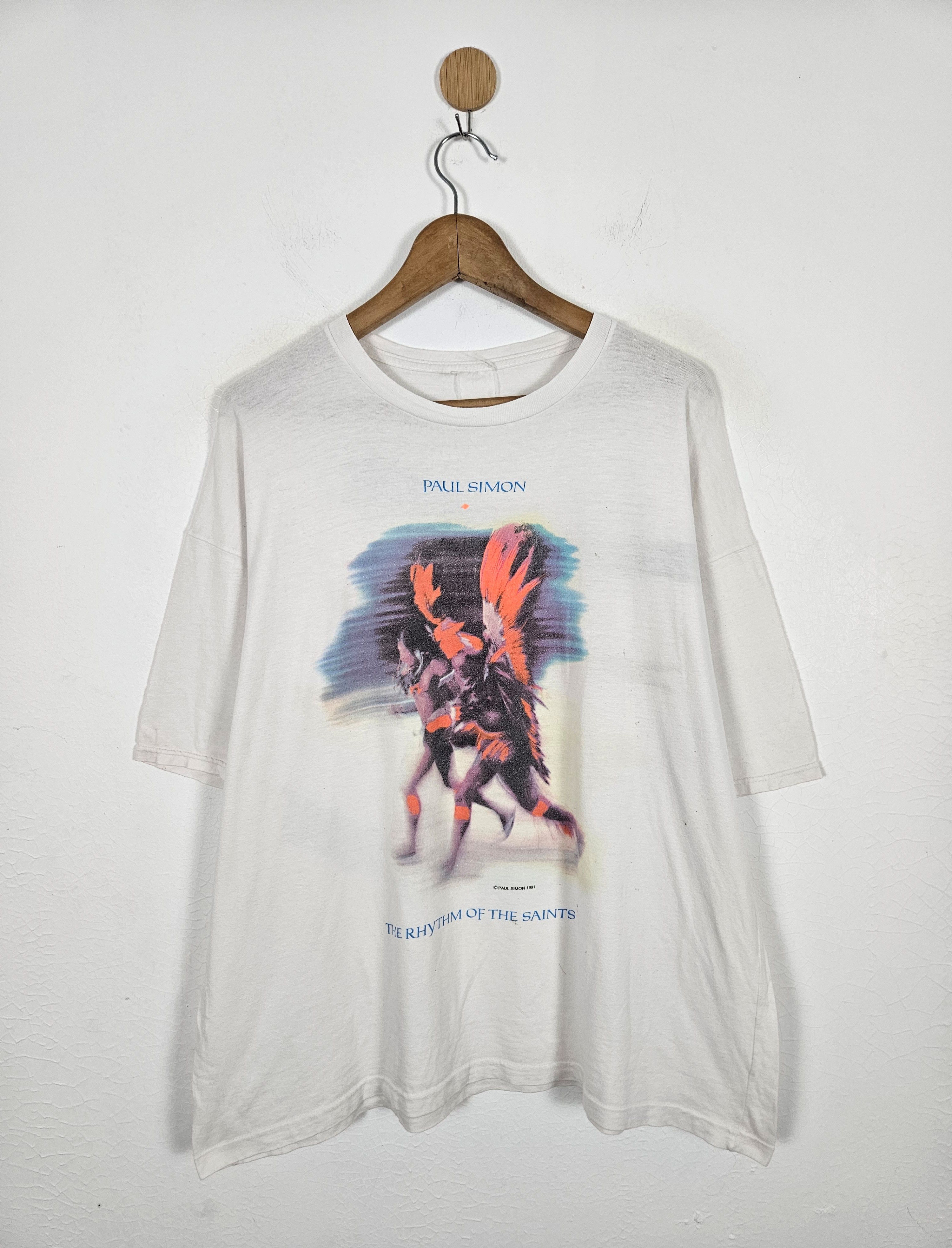 Image of Band Tees x Vintage 90's Paul Simon Rhythm Of The Saints Shirt in White, Men's (Size XL)