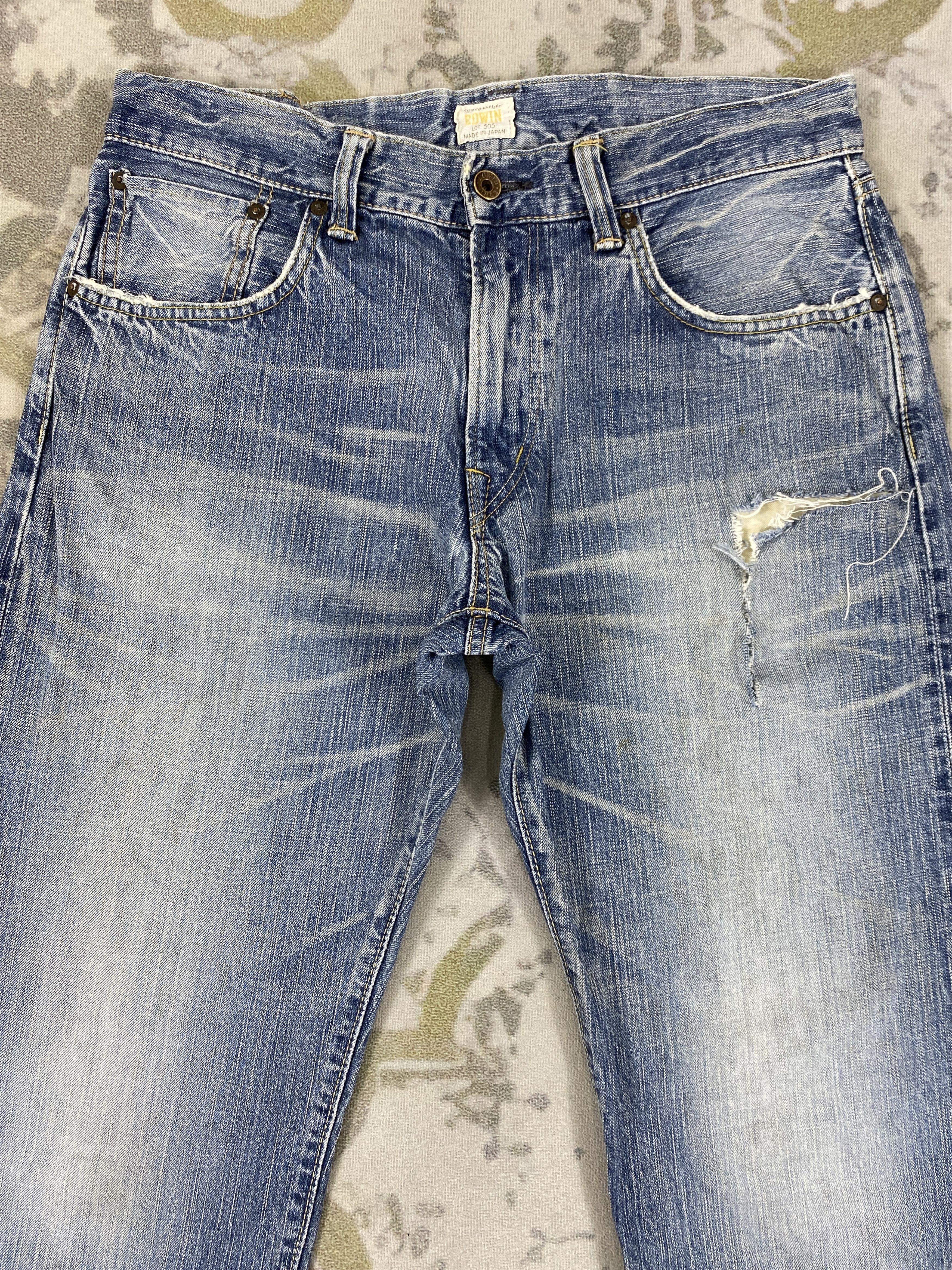 Edwin 🔥VINTAGE EDWIN 505 SELVEDGE DENIM JEANS 34x32.5- JN3609 Size US 34 / EU 50 - 3 Thumbnail