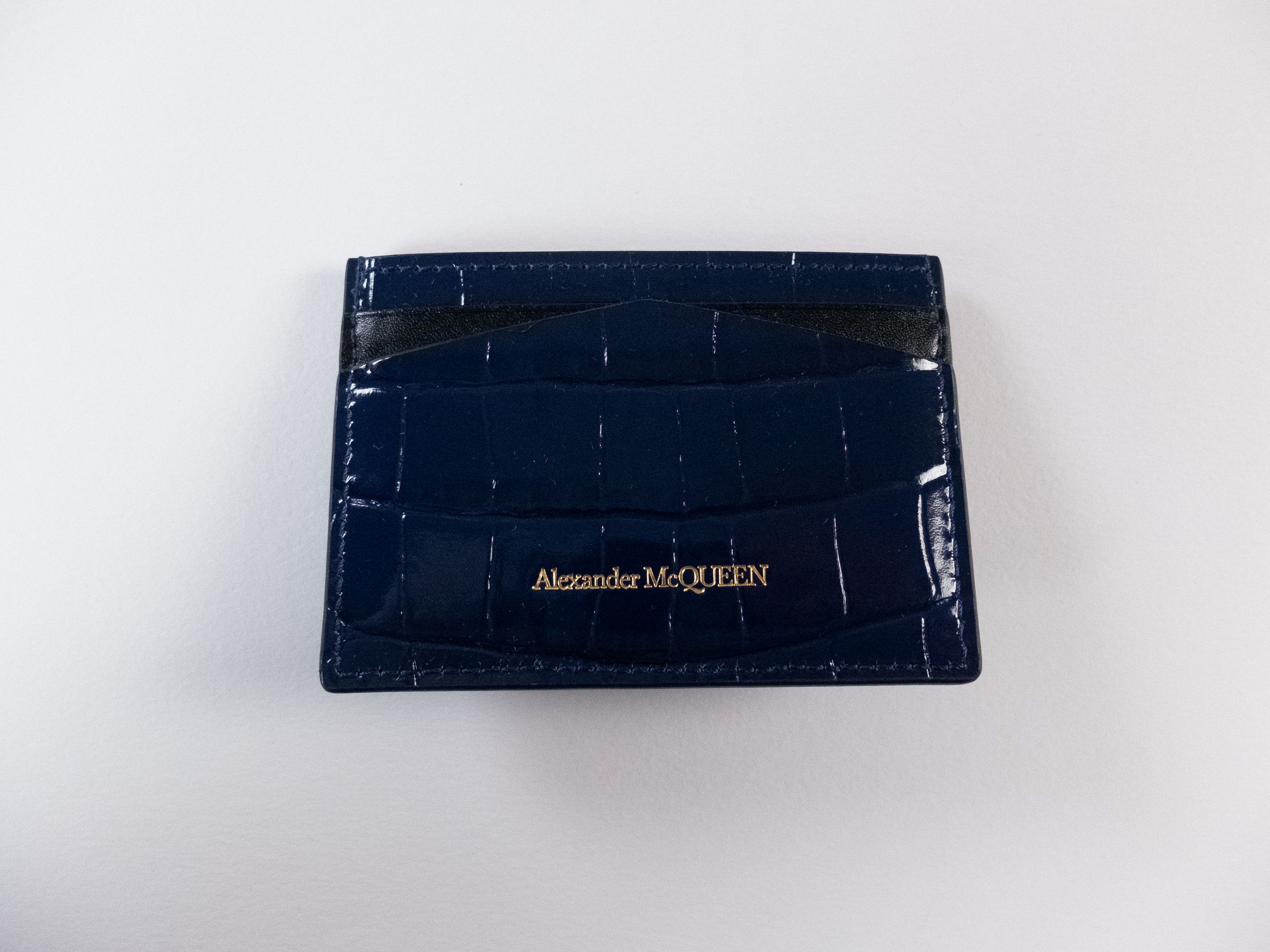Alexander McQueen ALEXANDER MCQUEEN Skull blue croc effect card holder q Size ONE SIZE - 3 Thumbnail