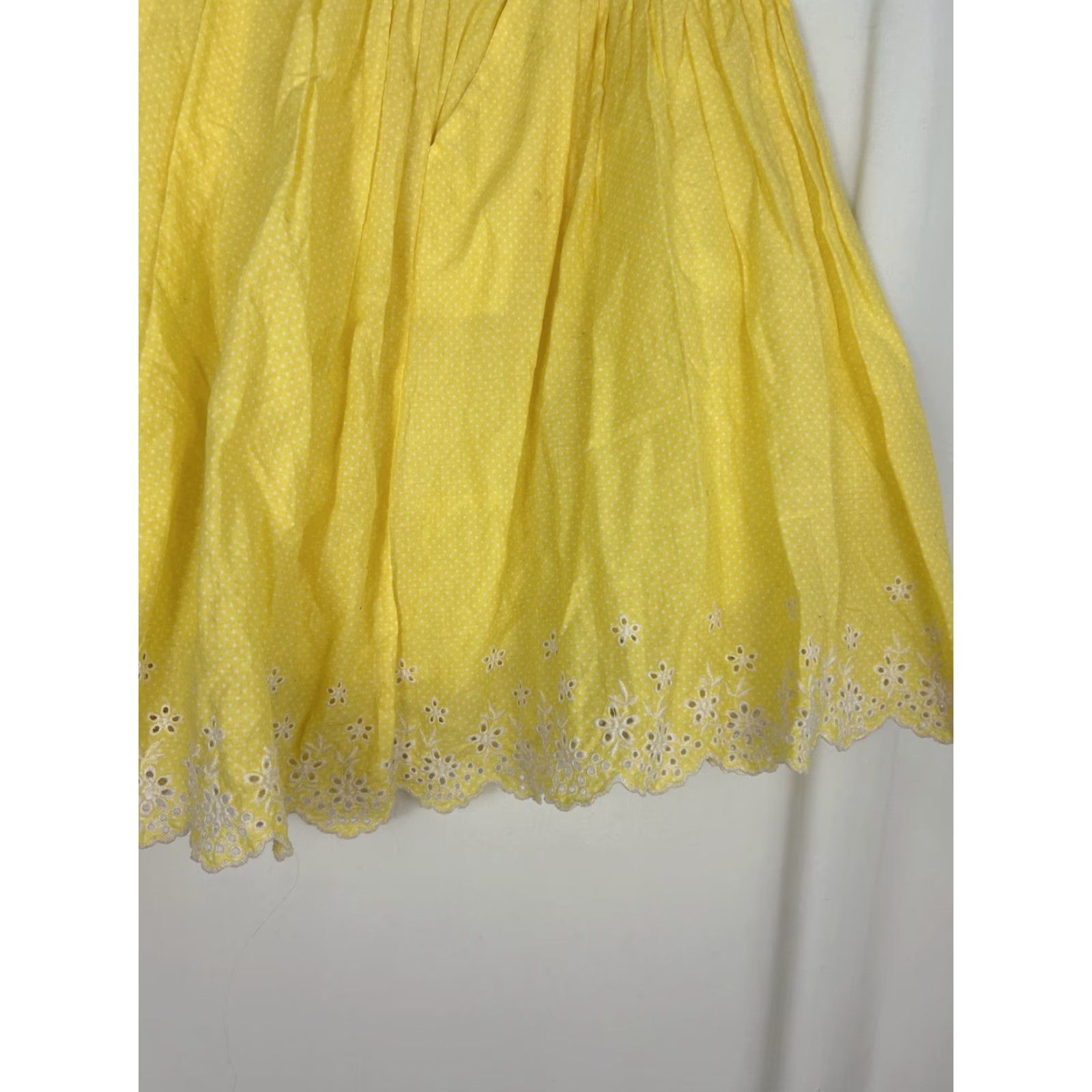 Vintage VINTAGE A Line Yellow Polka Dot Eye Lit Skirt Womens Small Size 28" / US 6 / IT 42 - 3 Thumbnail