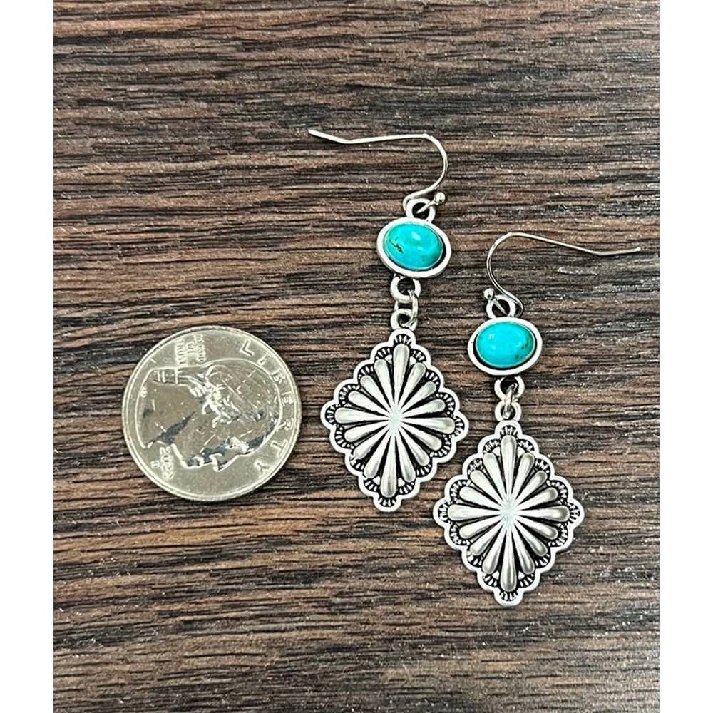 Other Concho Turquoise Drop Earrings, Southwestern Chic Design, Sh Size ONE SIZE - 8 Thumbnail