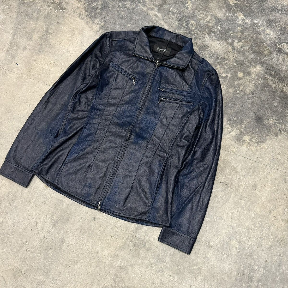Tornado Mart Tornado Mart Blue Leather Jacket Size US S / EU 44-46 / 1 - 2 Thumbnail