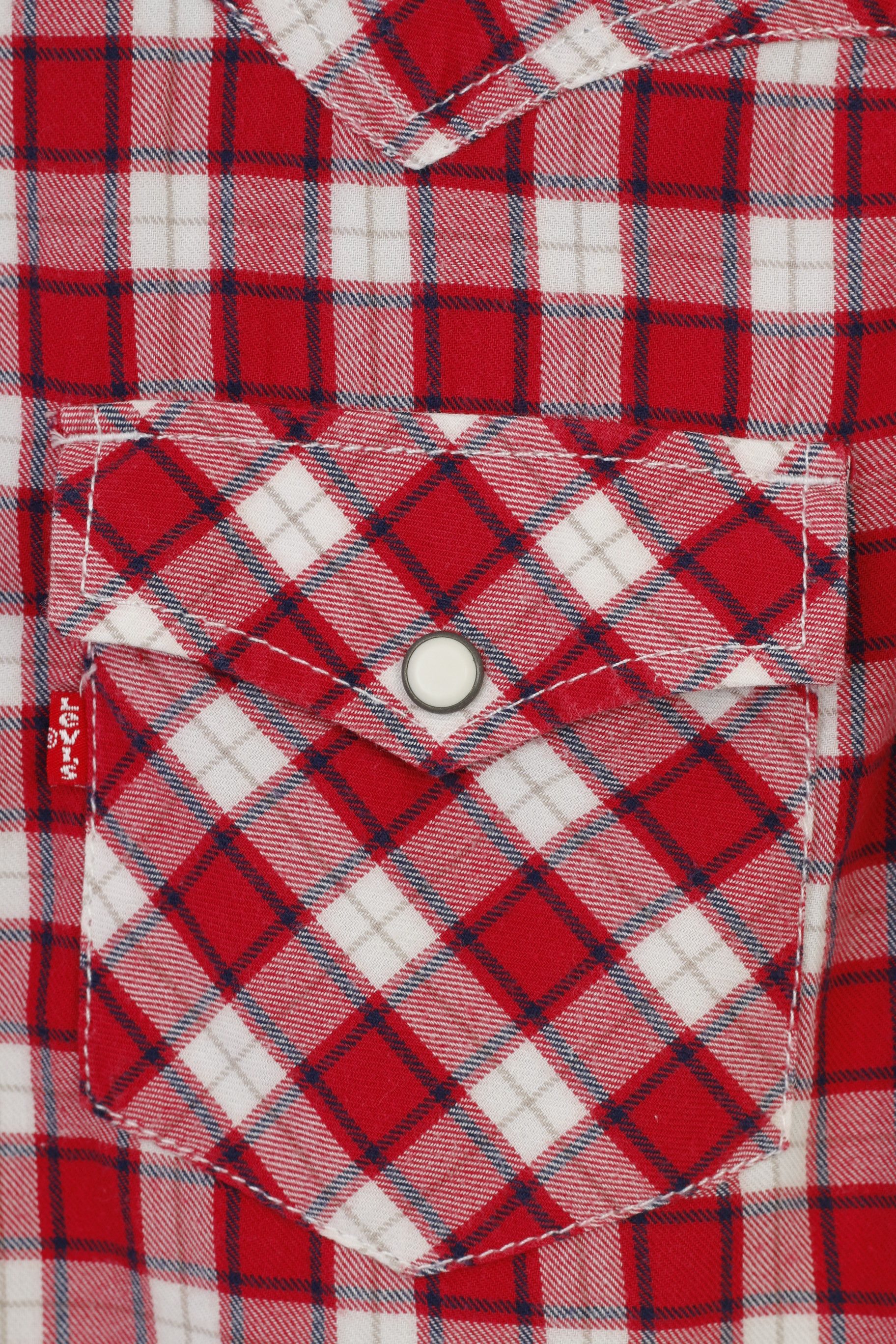 Levi's Levi's Men S Casual Shirt Red Checkered Snap Bottoms 10517 Size US S / EU 44-46 / 1 - 5 Thumbnail