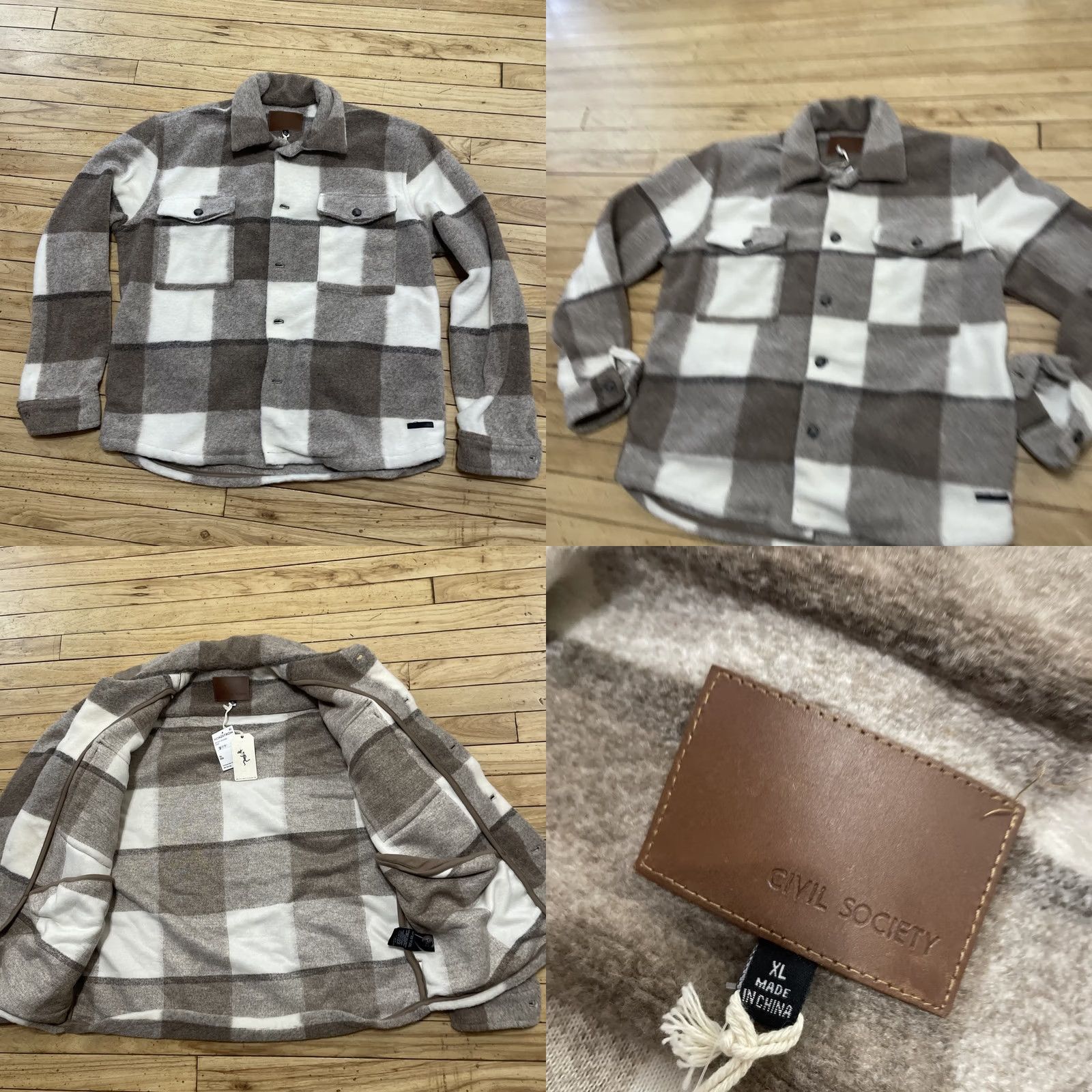 Vintage VINTAGE Civil Society Fleece Flannel Shacket Men XL Brown Plaid New Khaki NEW 0 Size US XL / EU 56 / 4 - 9 Thumbnail
