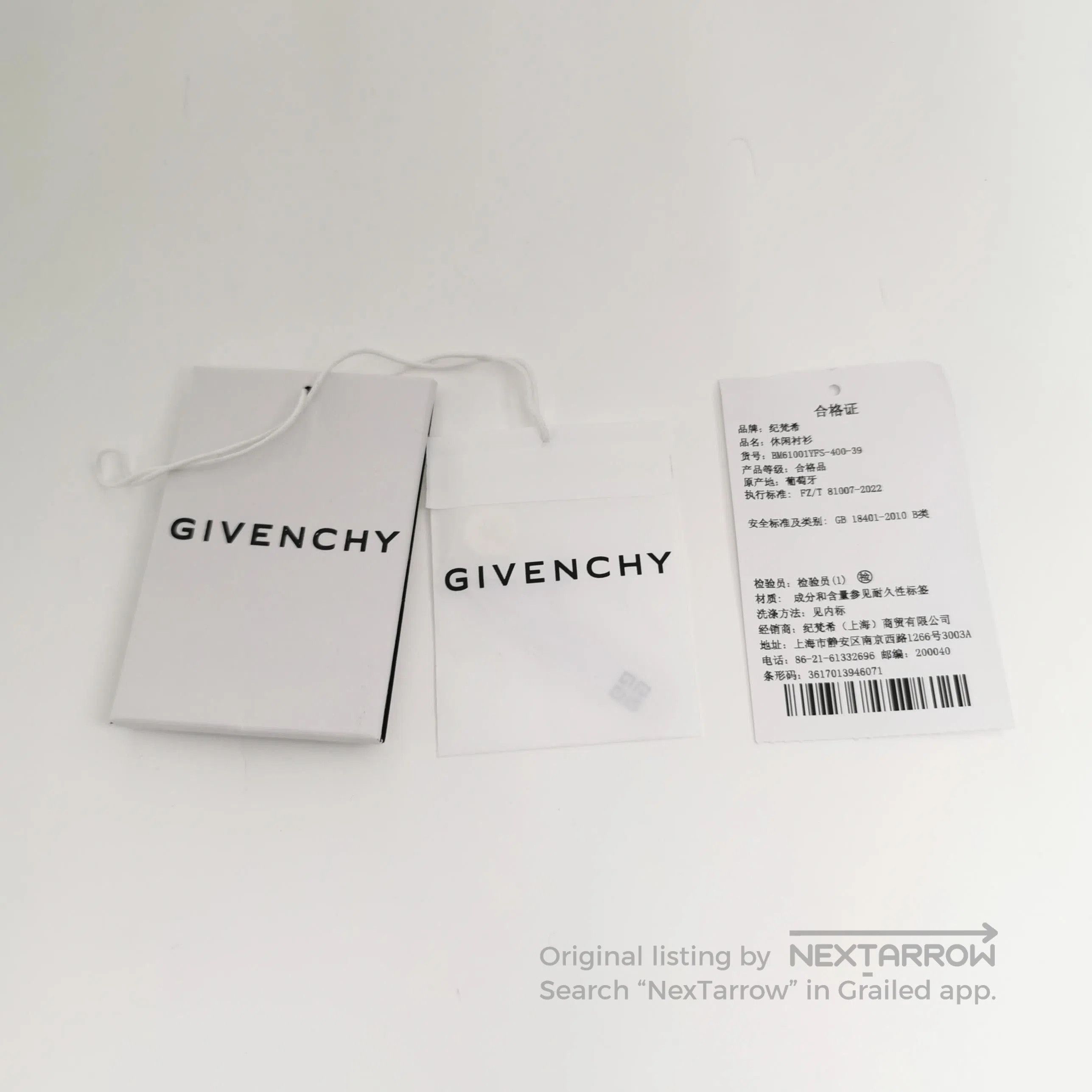 Givenchy Striped Long-Sleeve Shirt with Crest Logo. Size US M / EU 48-50 / 2 - 1 Thumbnail