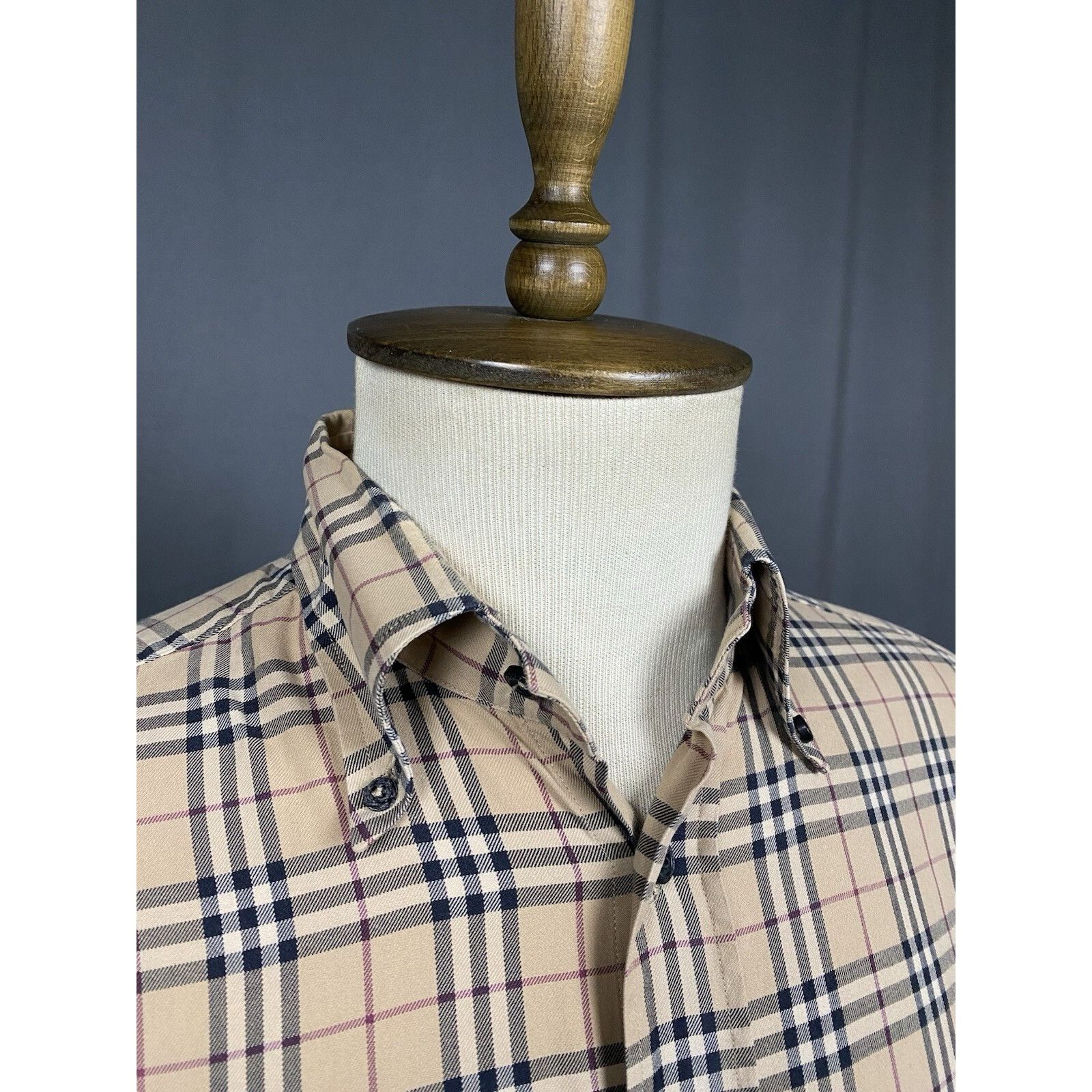 Burberry Burberry Nova Check VTG Men's Beige Checked Longsleeve Shirt Size US M / EU 48-50 / 2 - 6 Thumbnail