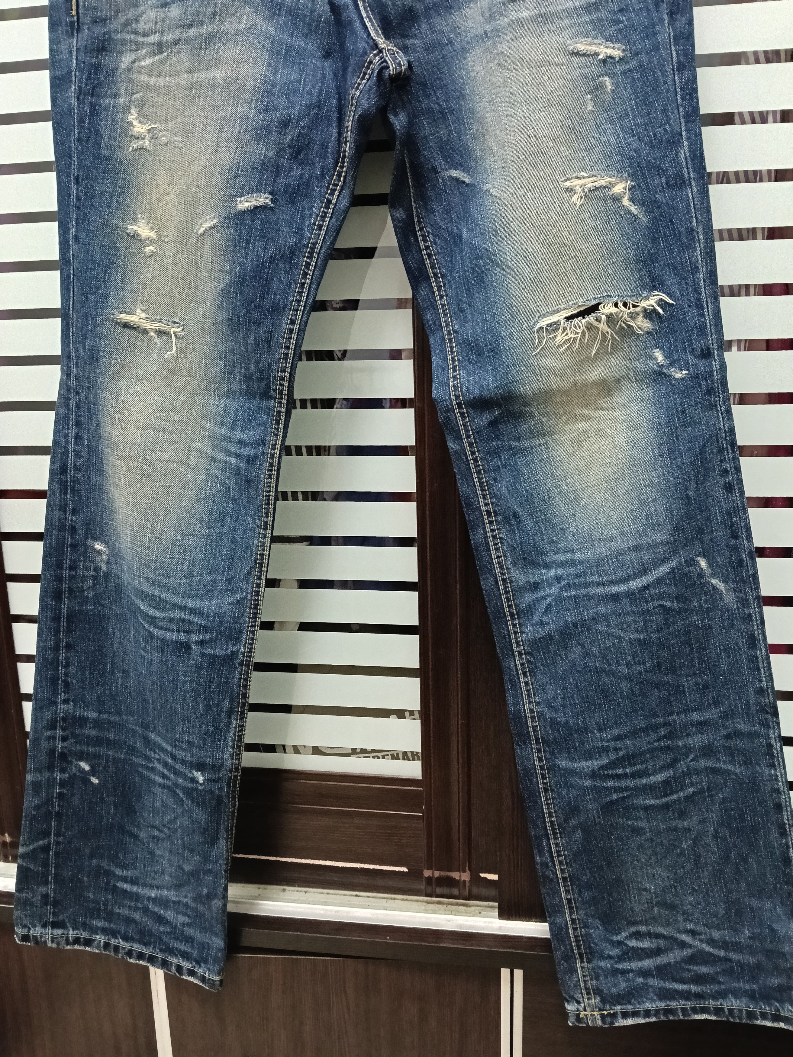 Japanese Brand 💥Flared Distressed Lolita Jeans 💥 Size US 34 / EU 50 - 3 Thumbnail