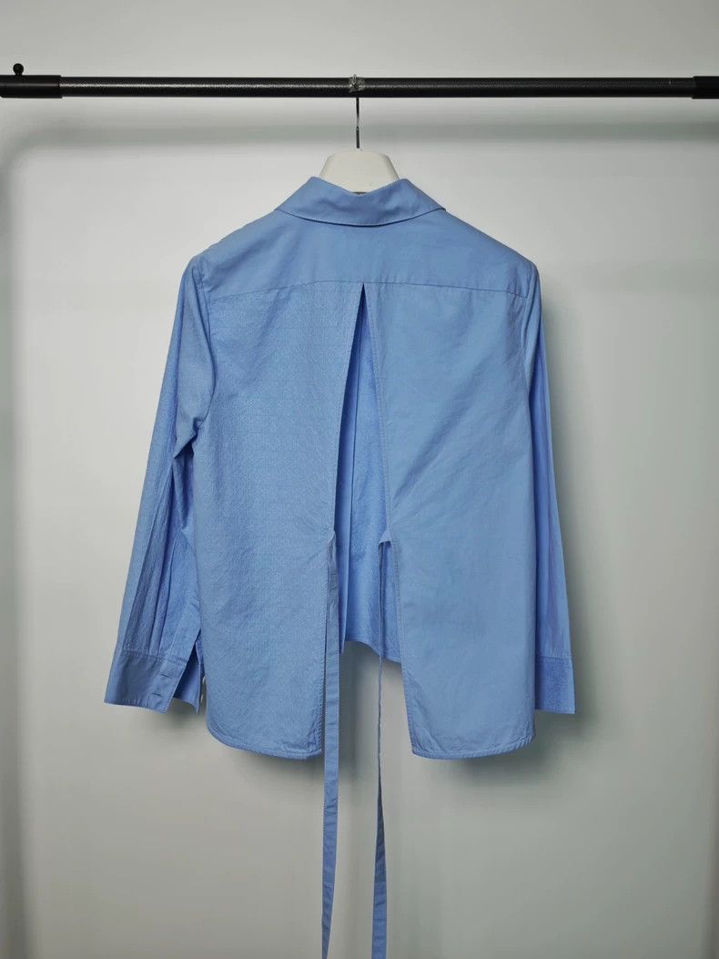 Loewe LOEWE Logo embroidered tie long sleeve shirt Size M / US 6-8 / IT 42-44 - 2 Thumbnail