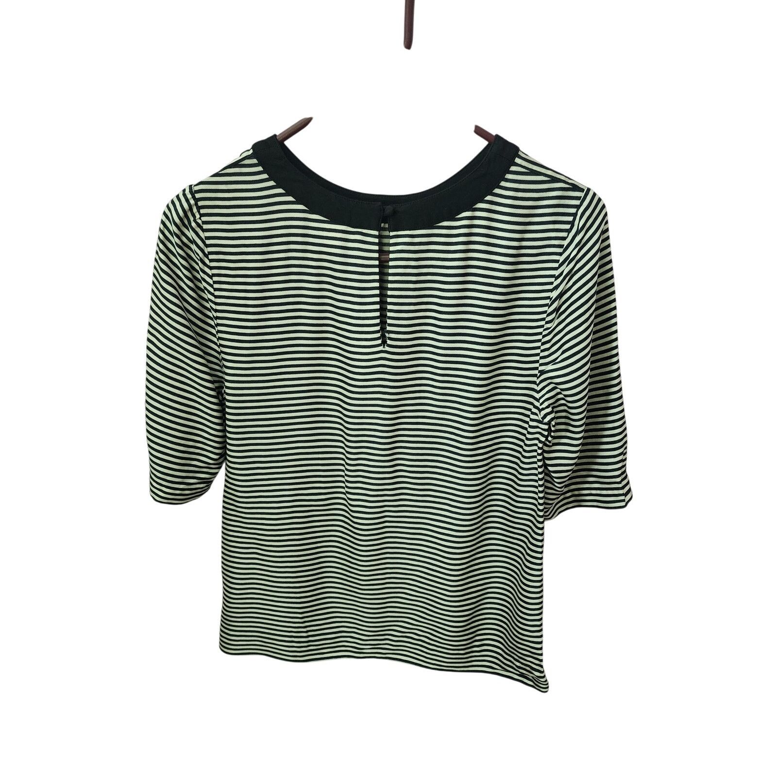 Lands' End Canvas by Lands End Black Stripe Blouse Womens 4 Size S / US 4 / IT 40 - 2 Thumbnail