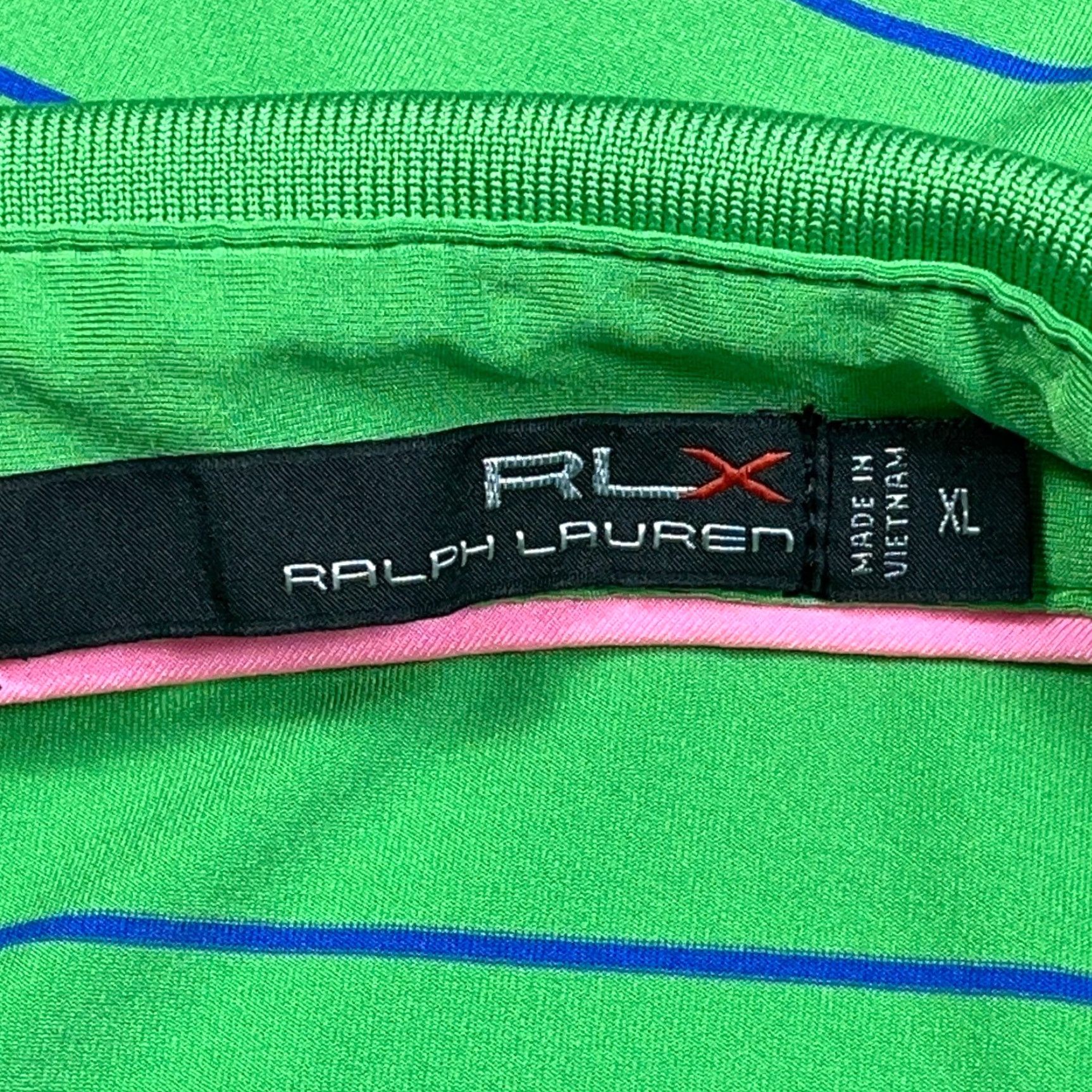 RLX Ralph Lauren RLX Ralph Lauren Polo Shirt Men XL Green Striped Performance Sport Golf Wicking Size US XL / EU 56 / 4 - 3 Thumbnail