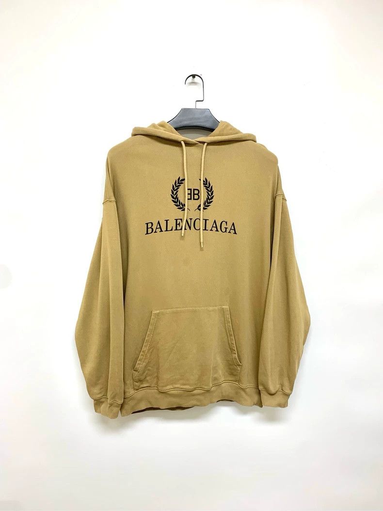 Balenciaga Balenciaga Khaki wheatear hooded sweatshirt 2502-Nextarrow Size US S / EU 44-46 / 1 - 1 Thumbnail