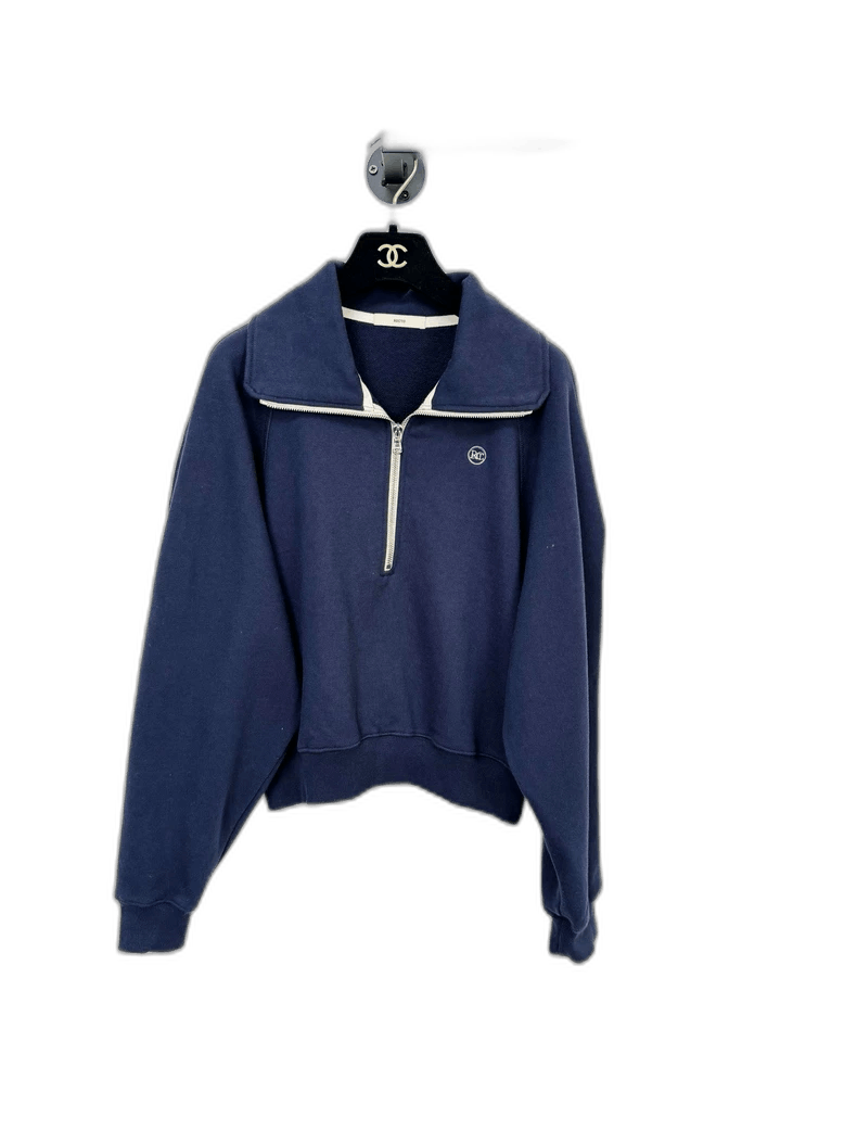 Ader Error Recto Blue Half-Zip Collar Sweatshirt Size ONE SIZE - 1 Thumbnail