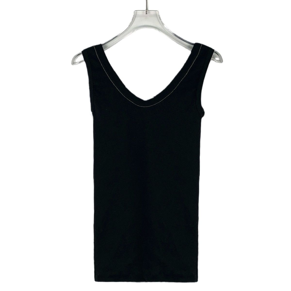 Brunello Cucinelli Brunello Cucinelli Black Beaded Sleeveless Knit Ves K26WX Size XS / US 0-2 / IT 36-38 - 2 Thumbnail
