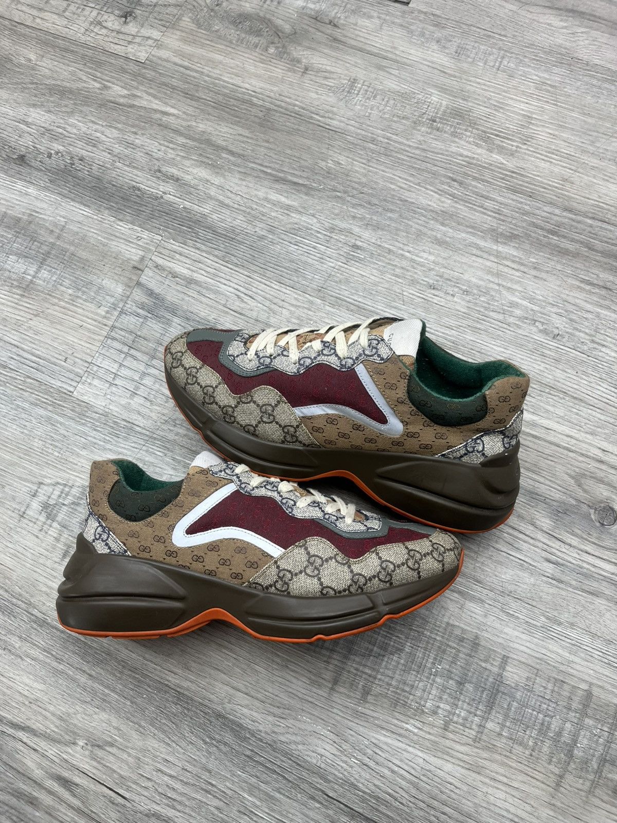 Gucci Gucci Rython Sneaker Red Brick Brown GG Monogram | Grailed