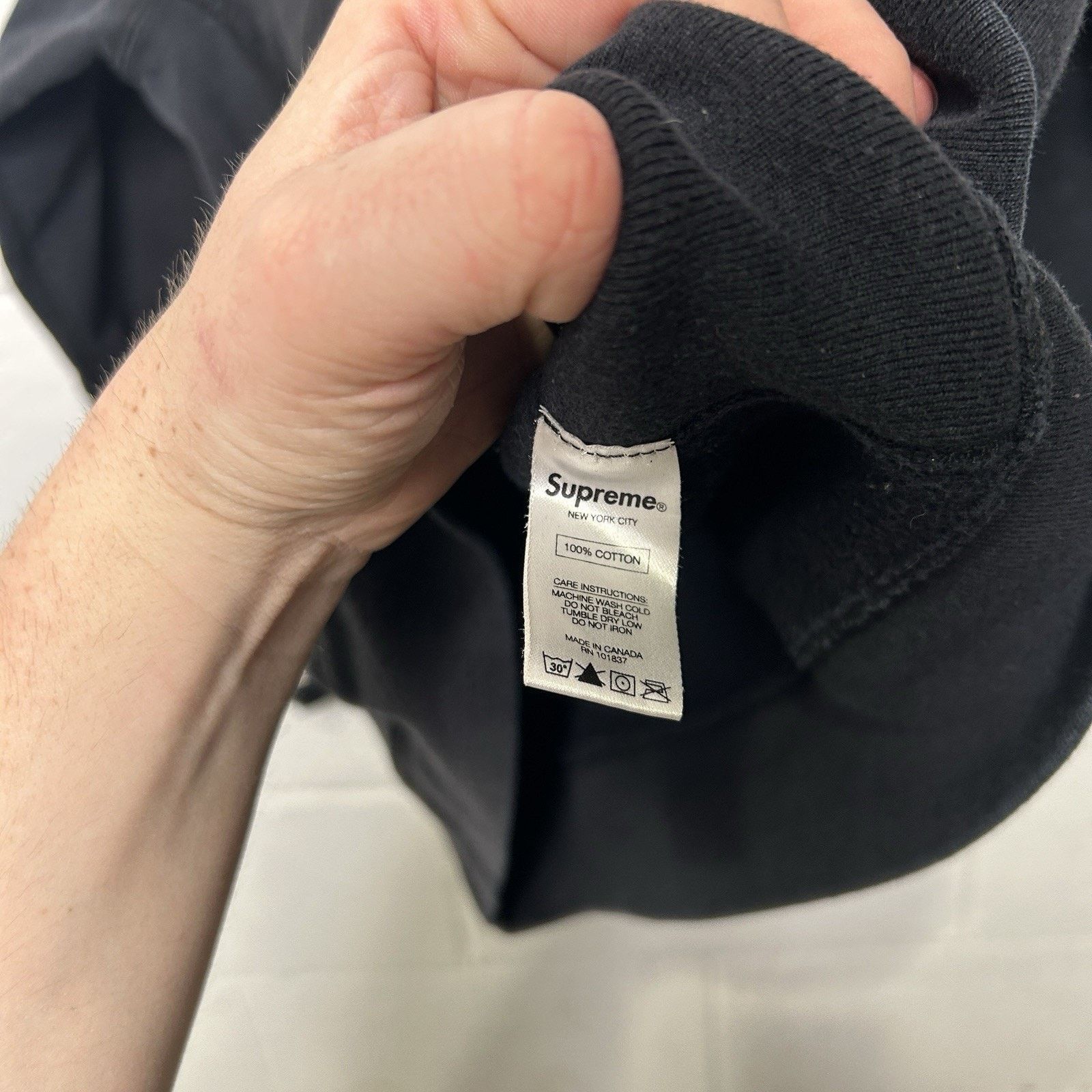 Supreme Supreme Black Embroidered Pullover Striped Hoodie “Black” Size US M / EU 48-50 / 2 - 16 Thumbnail