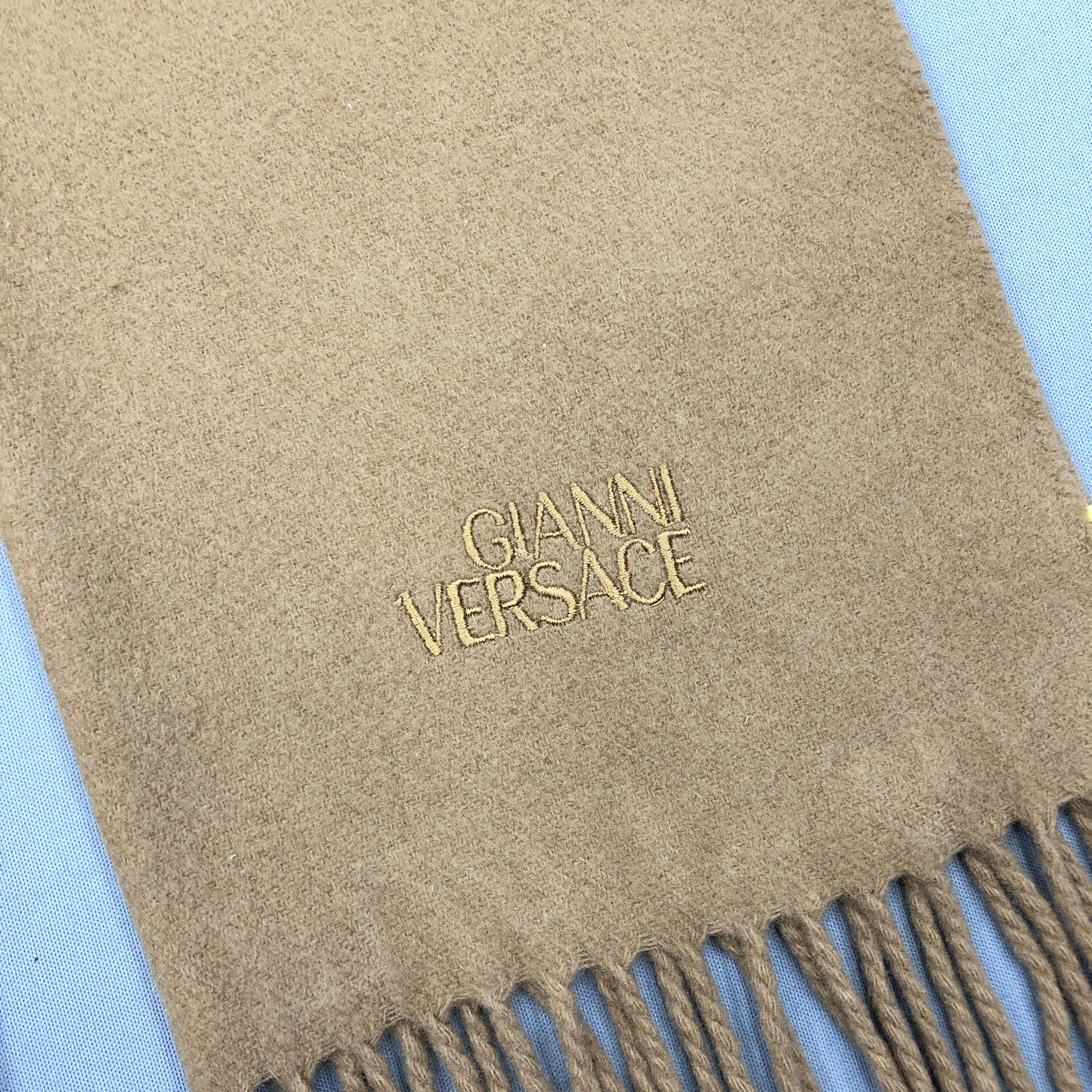 Japanese Brand Vintage Gianni Versace Scarf Muffler Wool Cashmere Scarves Size ONE SIZE - 4 Thumbnail