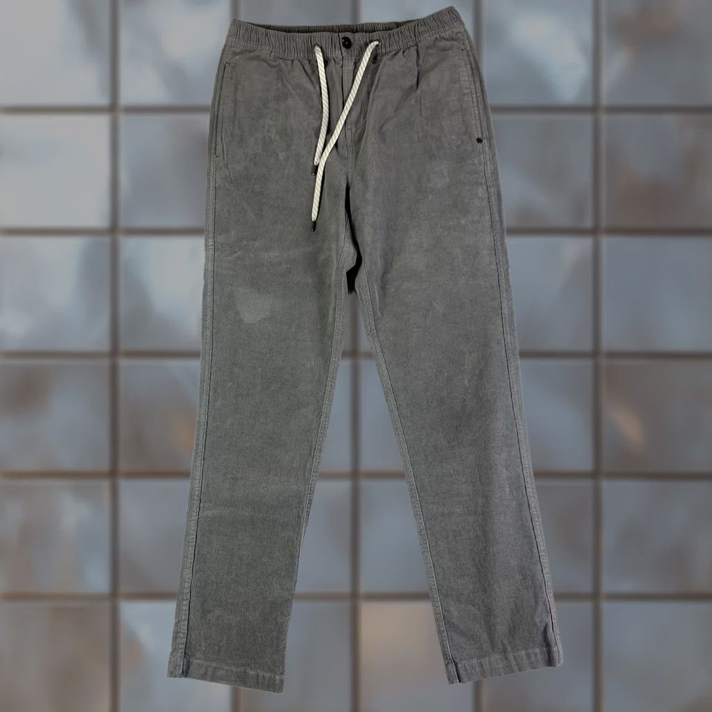 Vuori Vuori Pants Corduroy Gray Mens Large Elastic Drawstring V440 Stretch Size US 33 - 1 Thumbnail