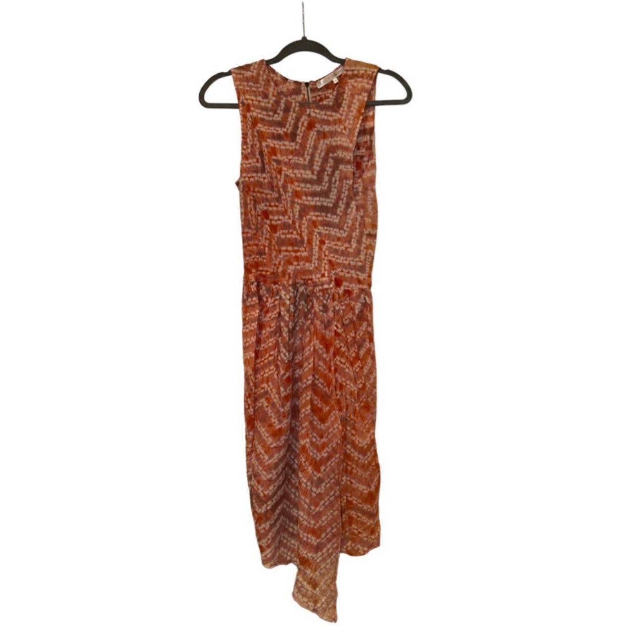 Ulla Johnson ULLA JOHNSON Vintage Orange Tie-Dye Knee Length Wrap Dress Size M / US 6-8 / IT 42-44 - 5 Thumbnail